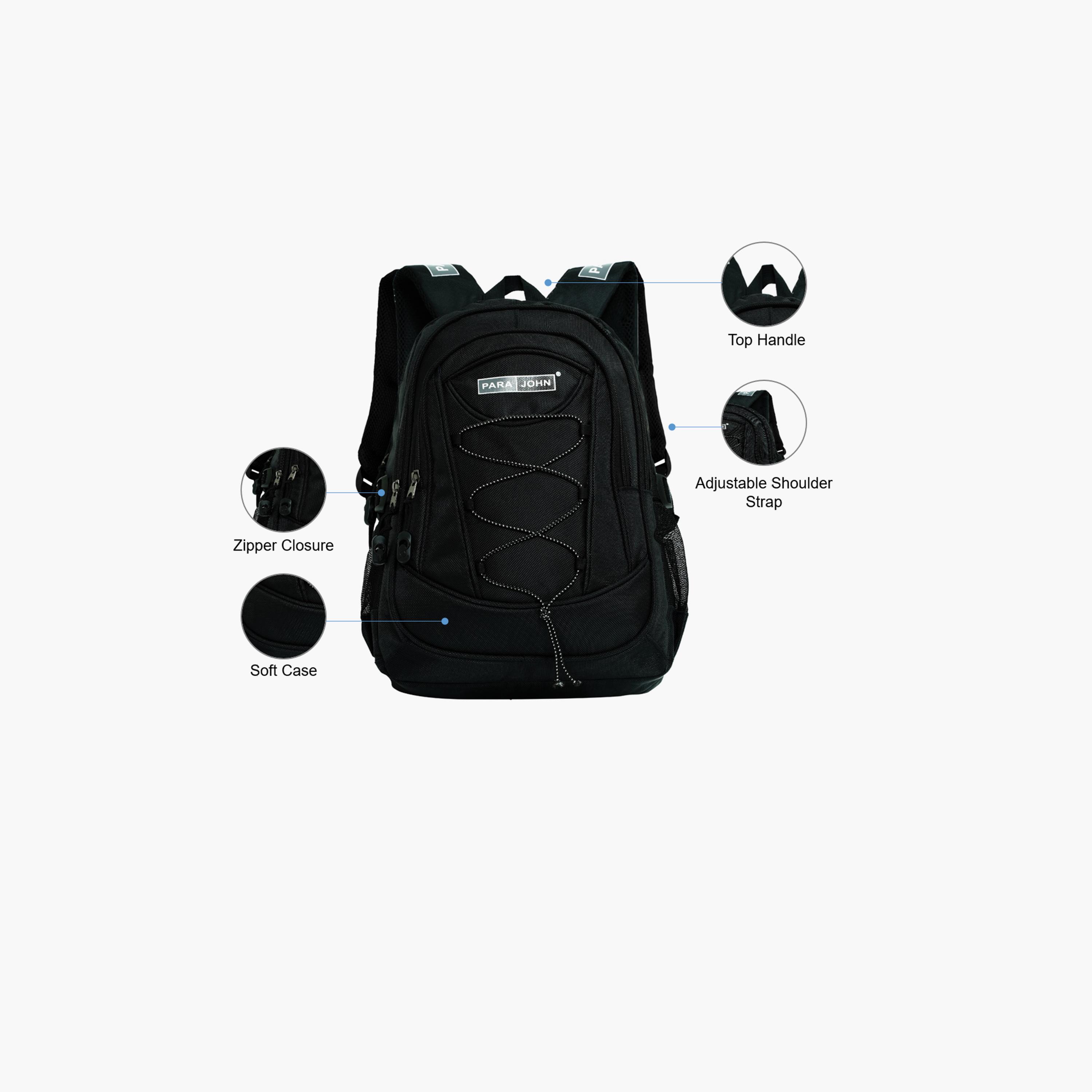 Para John 18 Inches Backpack, Nylon, Adjustable Shoulder Straps | PJSB6008A18-school-bagsandbackpacks-backpacks-image-3