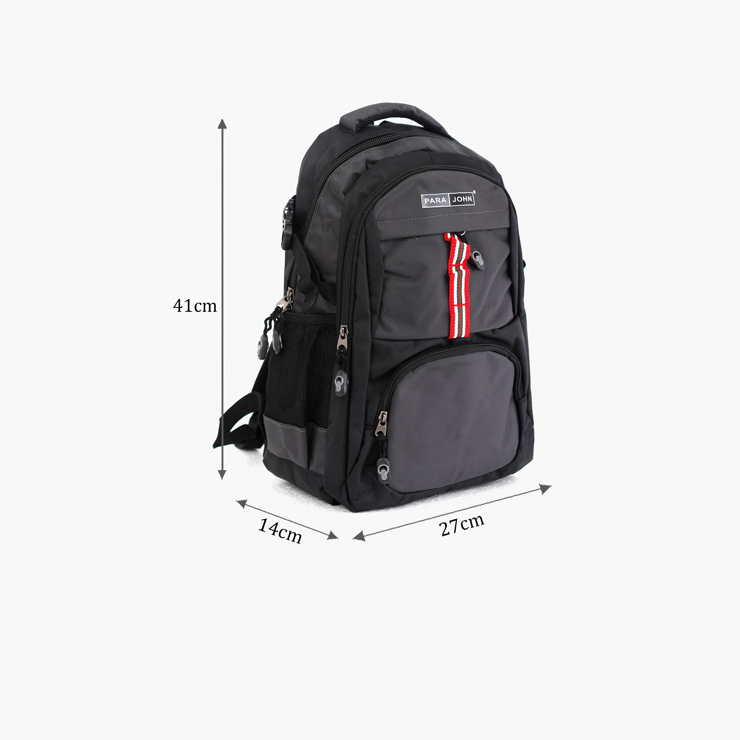 Para John 16 Inches Backpack, Nylon, Adjustable Shoulder Straps | PJSB6015A16-school-bagsandbackpacks-backpacks-image-2