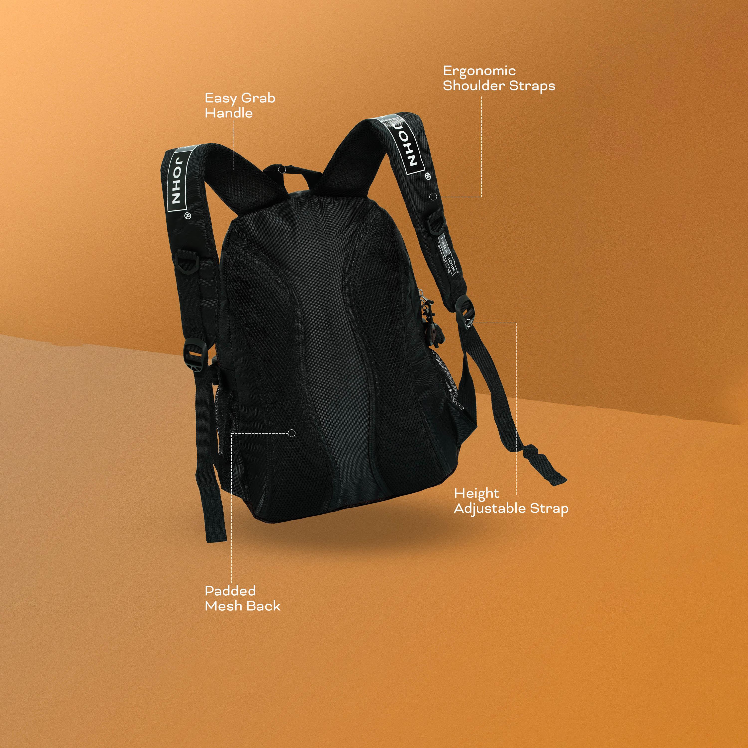 Para John 24 Inches Backpack, Nylon, Adjustable Shoulder Straps | PJSB6008A24-travel-luggagesandbags-backpacks-image-5