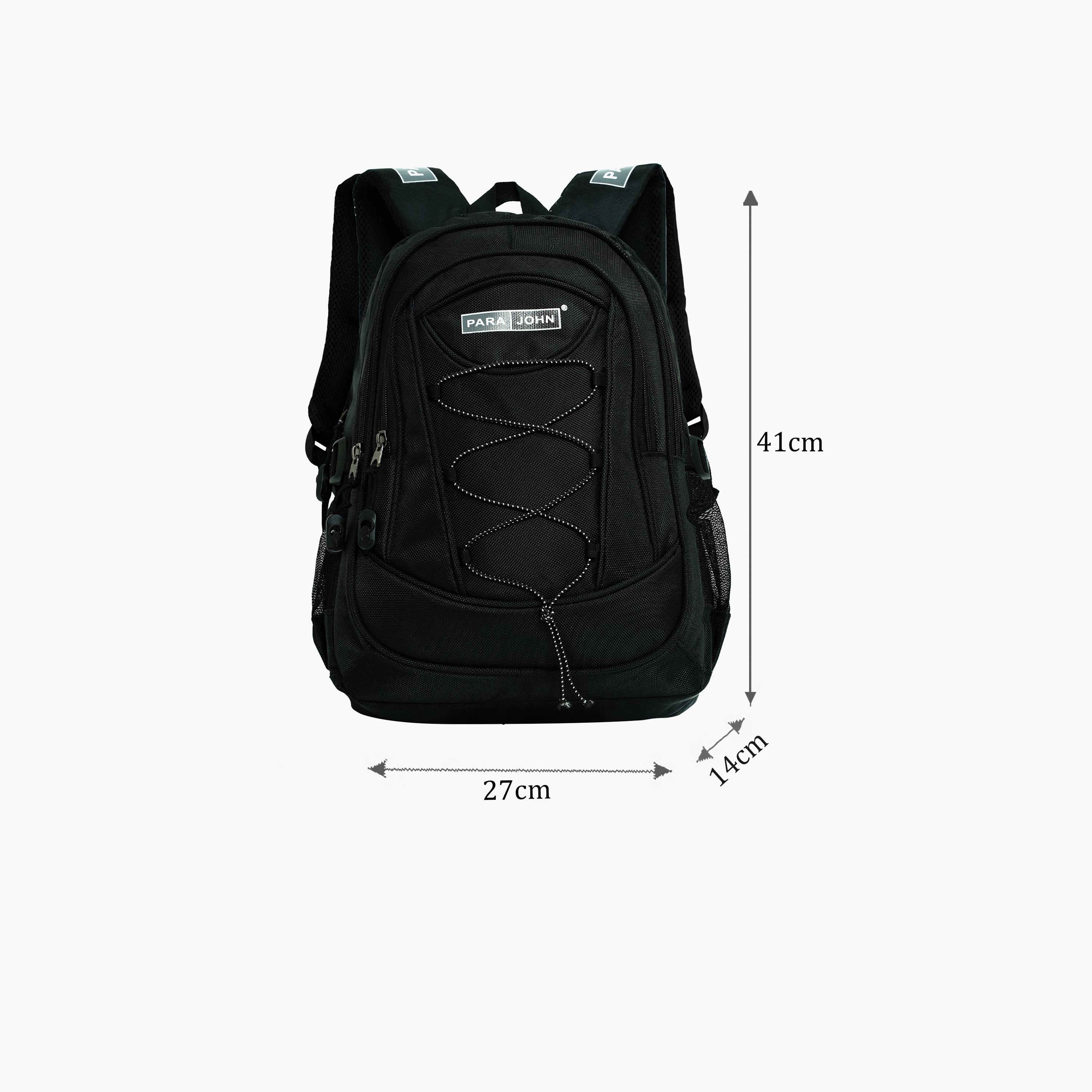 Para John 16 Inches Backpack, Nylon, Adjustable Shoulder Straps | PJSB6008A16-school-bagsandbackpacks-backpacks-image-2