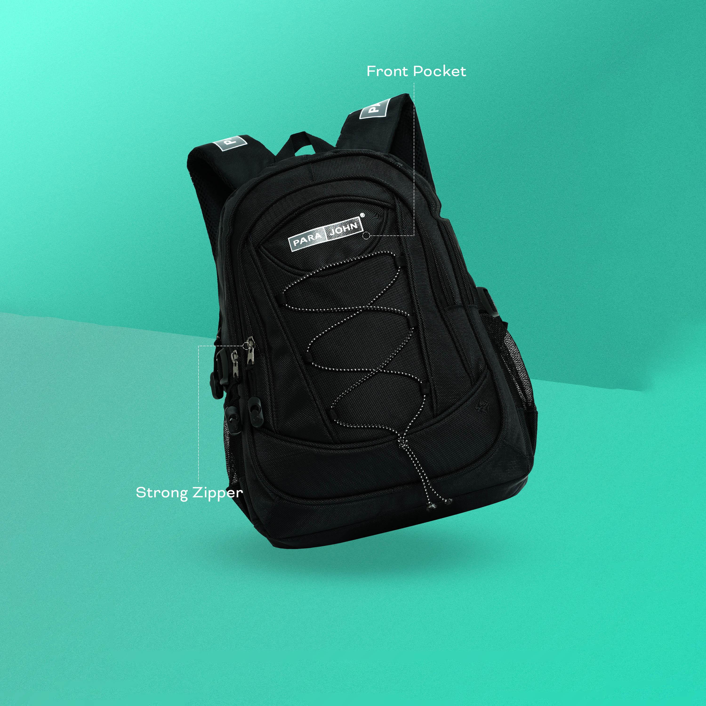 Para John 16 Inches Backpack, Nylon, Adjustable Shoulder Straps | PJSB6008A16-school-bagsandbackpacks-backpacks-image-4