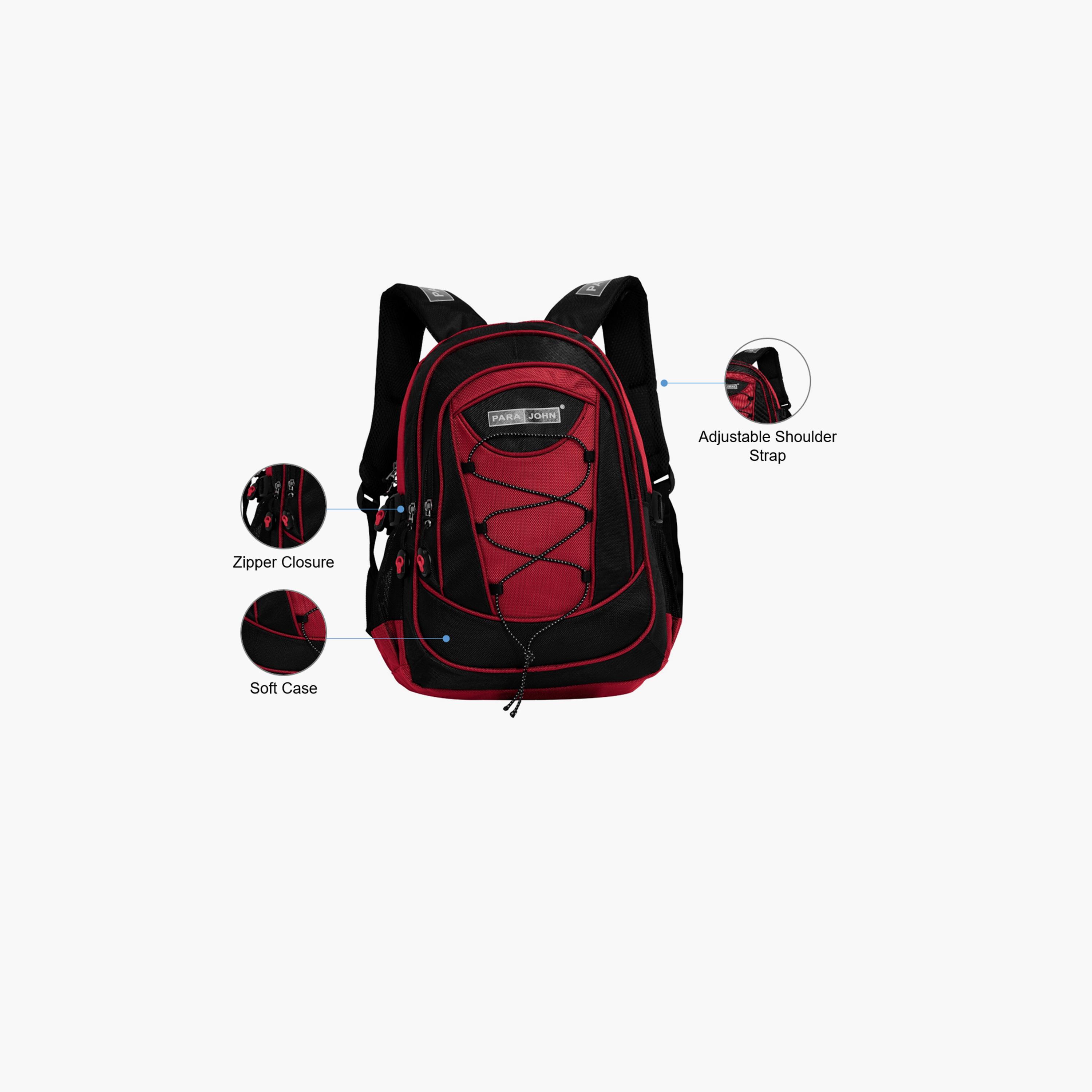 Para John 16 Inches Backpack, Nylon, Adjustable Shoulder Straps | PJSB6008A16-school-bagsandbackpacks-backpacks-image-9