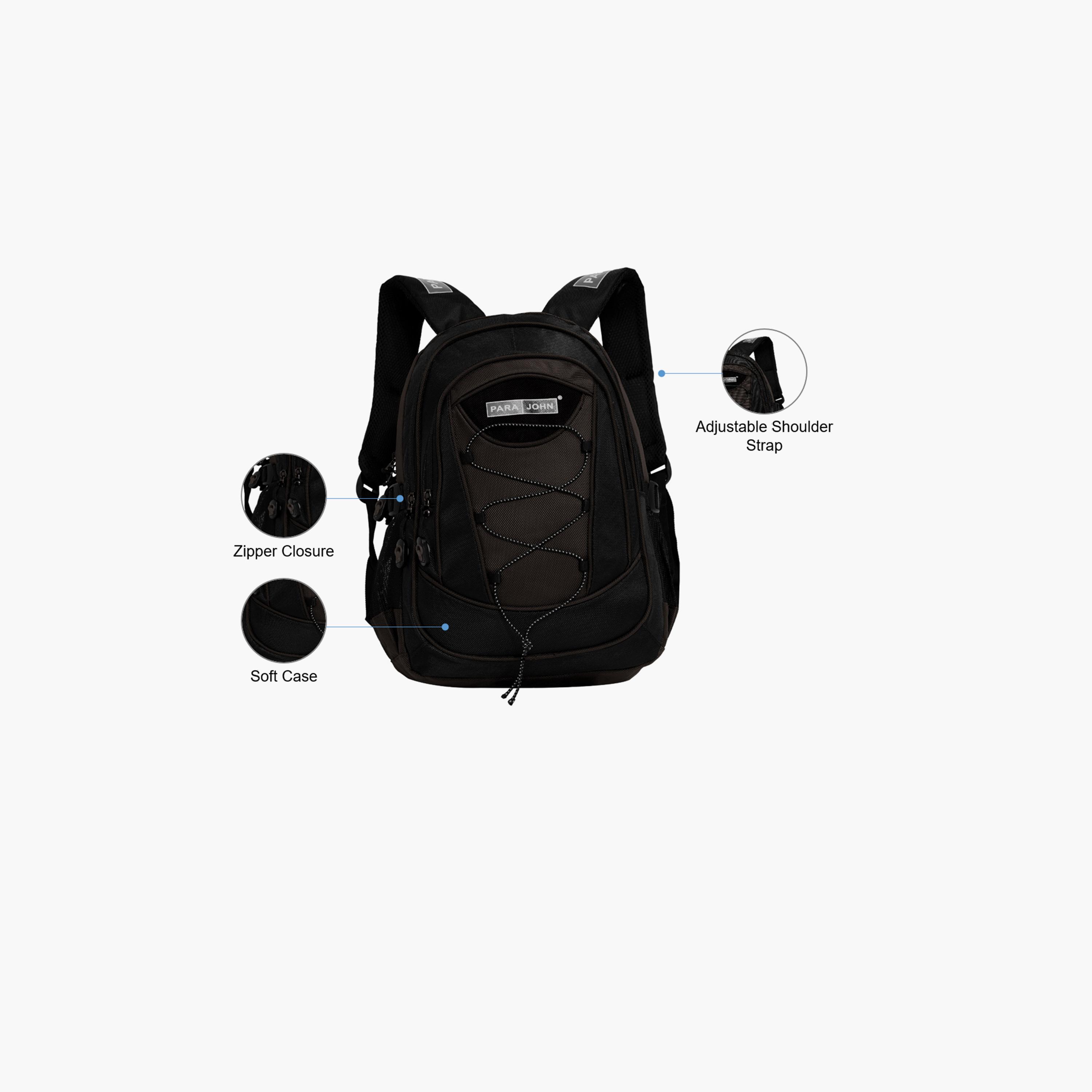 Para John 16 Inches Backpack, Nylon, Adjustable Shoulder Straps | PJSB6008A16-school-bagsandbackpacks-backpacks-image-21