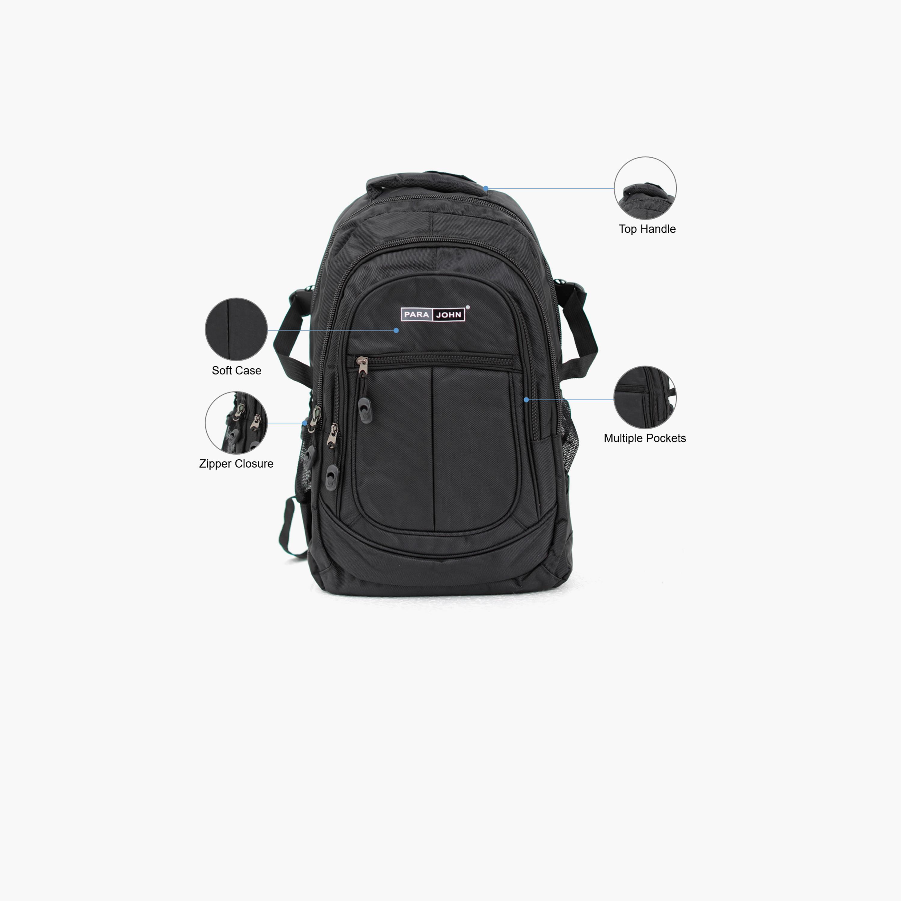 Para John 24 Inches Backpack, Nylon, Adjustable Shoulder Straps | PJSB6006A16-school-bagsandbackpacks-backpacks-image-3