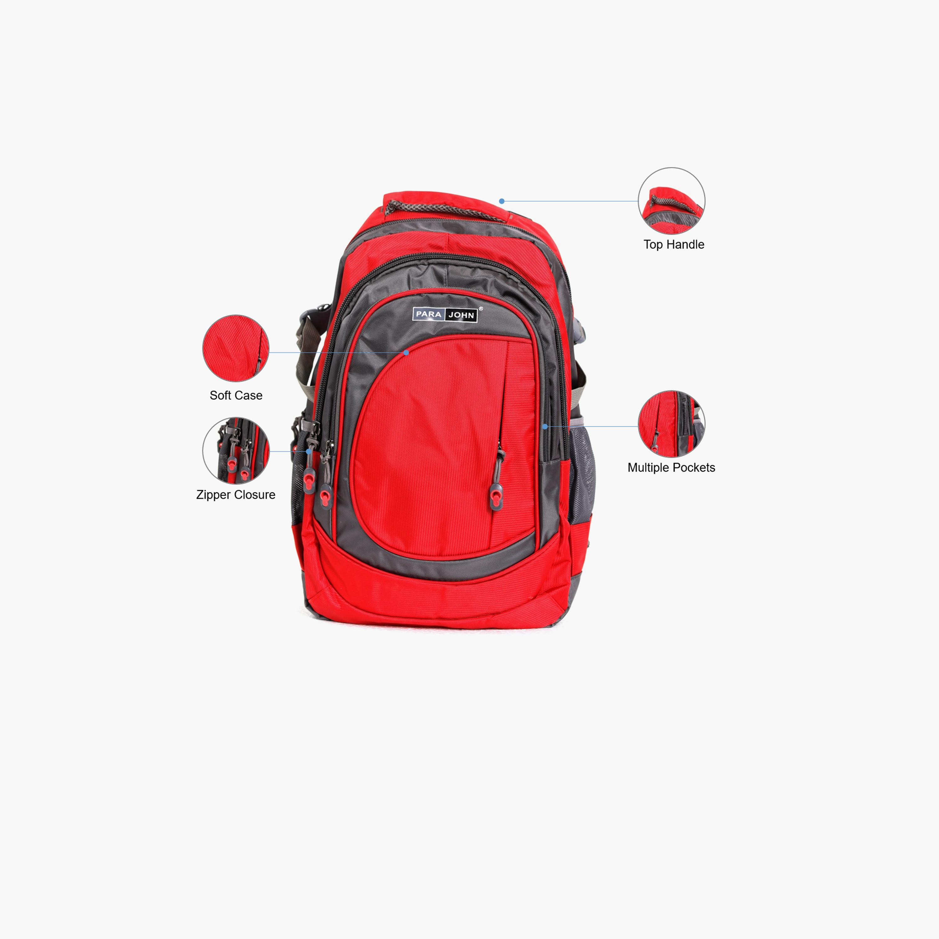 Para John 22 Inches Backpack, Nylon, Adjustable Shoulder Straps | PJSB6000A22-school-bagsandbackpacks-backpacks-image-3