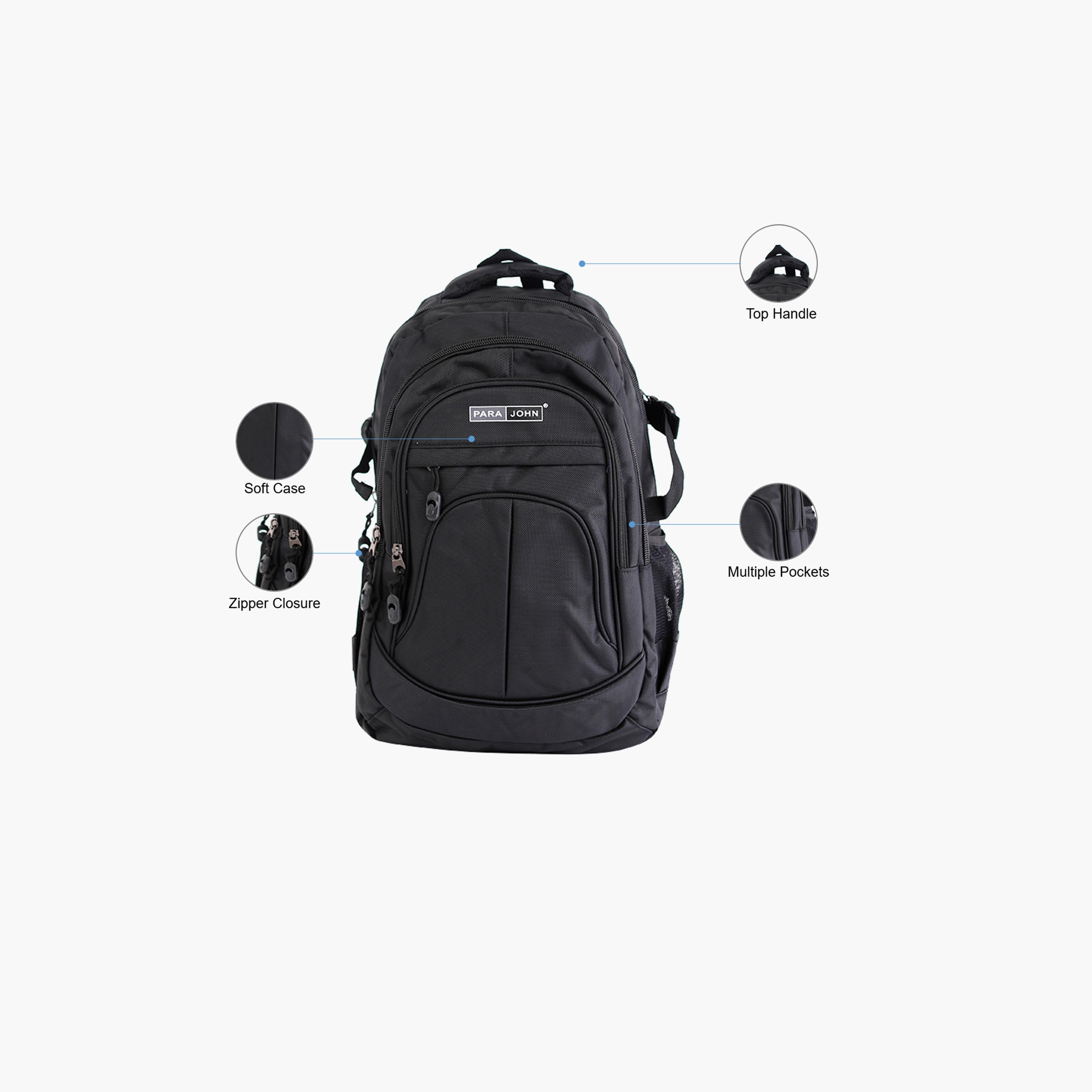 Para John 18 Inches Backpack, Nylon, Adjustable Shoulder Straps | PJSB6001A18-school-bagsandbackpacks-backpacks-image-3