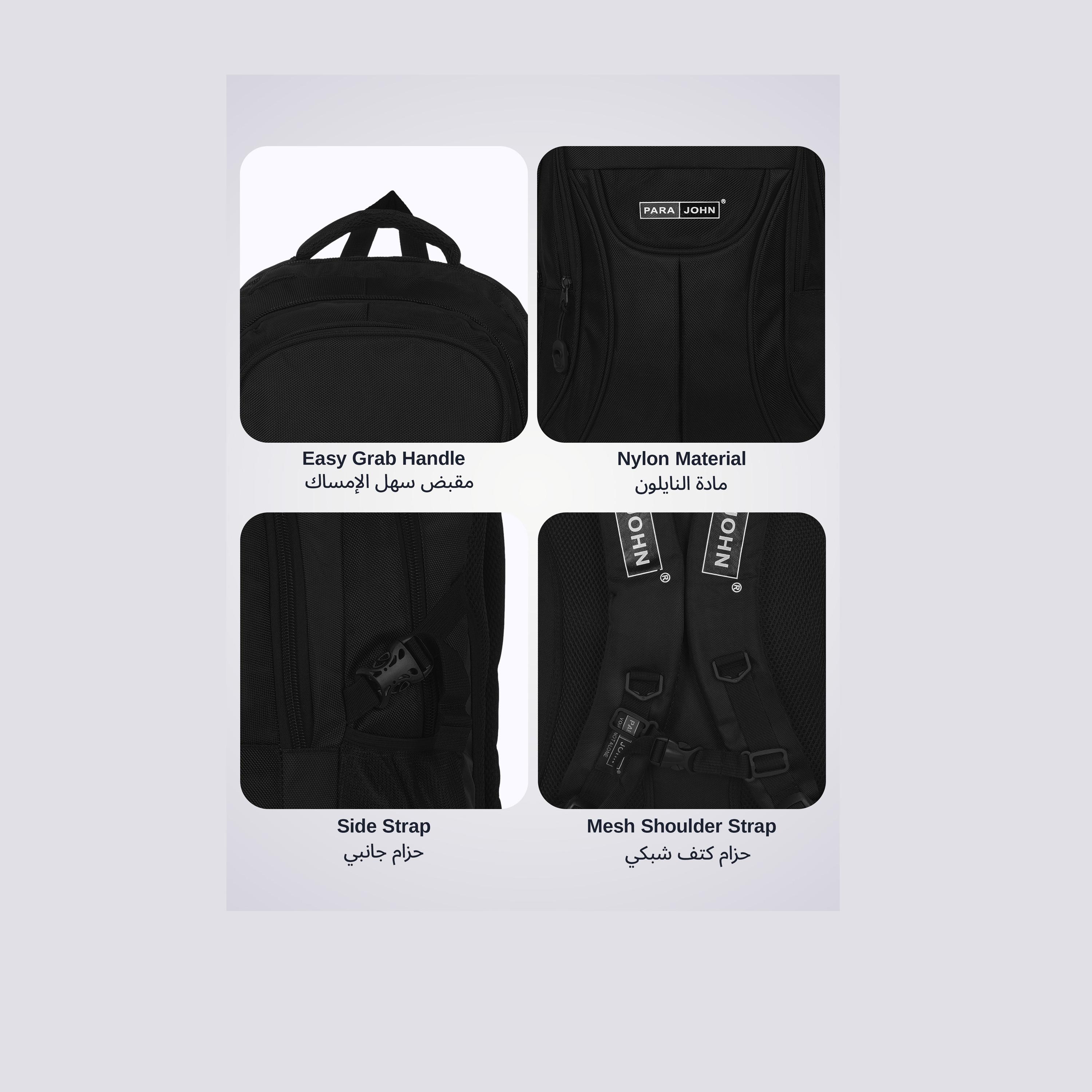 Para John 18 Inches Backpack Polyester with Adjustable Strap-men-bags-image-9