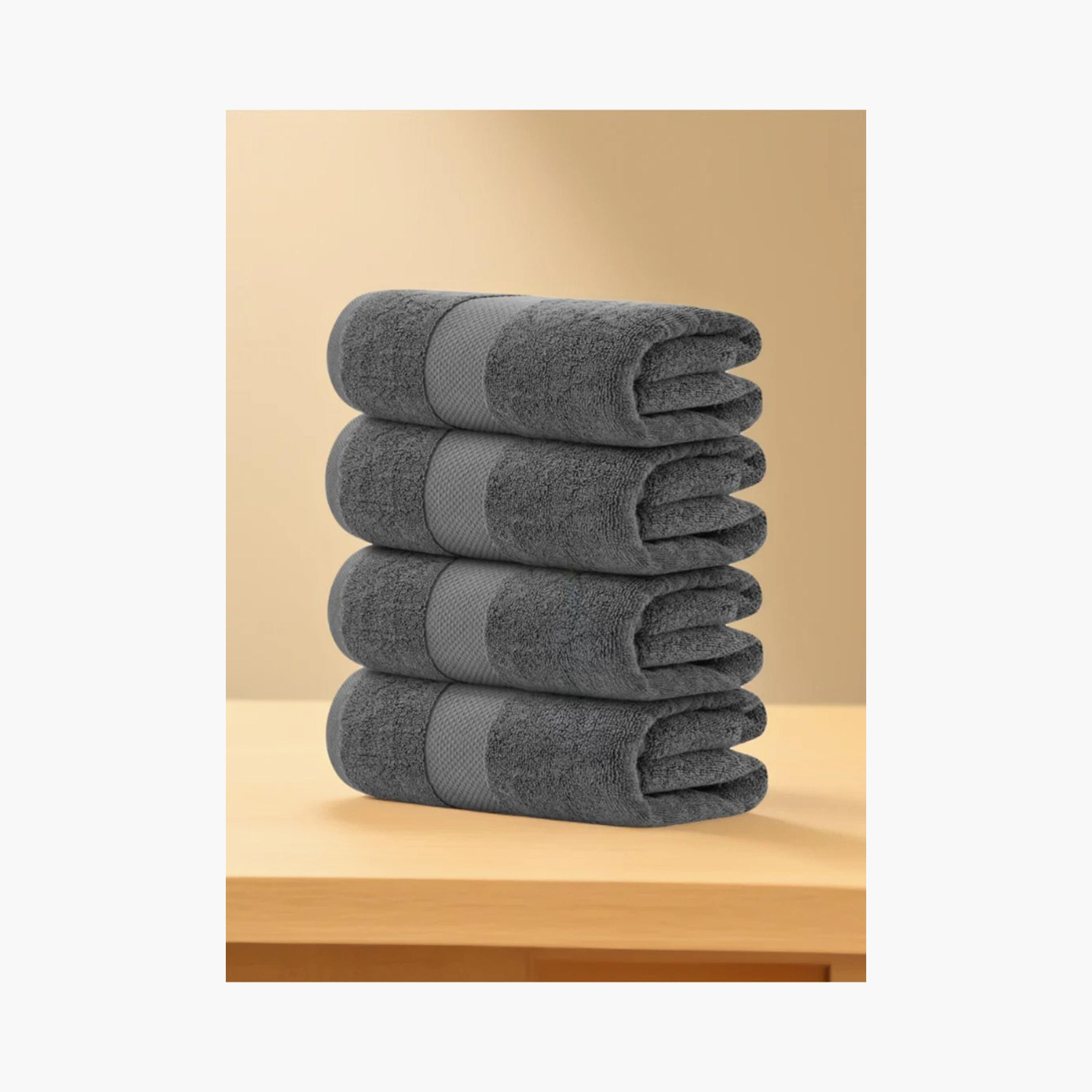 طقم مناشف حمام 4 قطع فاخرة من ون تشيس - 70x140 سم-household-bathandlaundry-bathlinen-towels-image-1