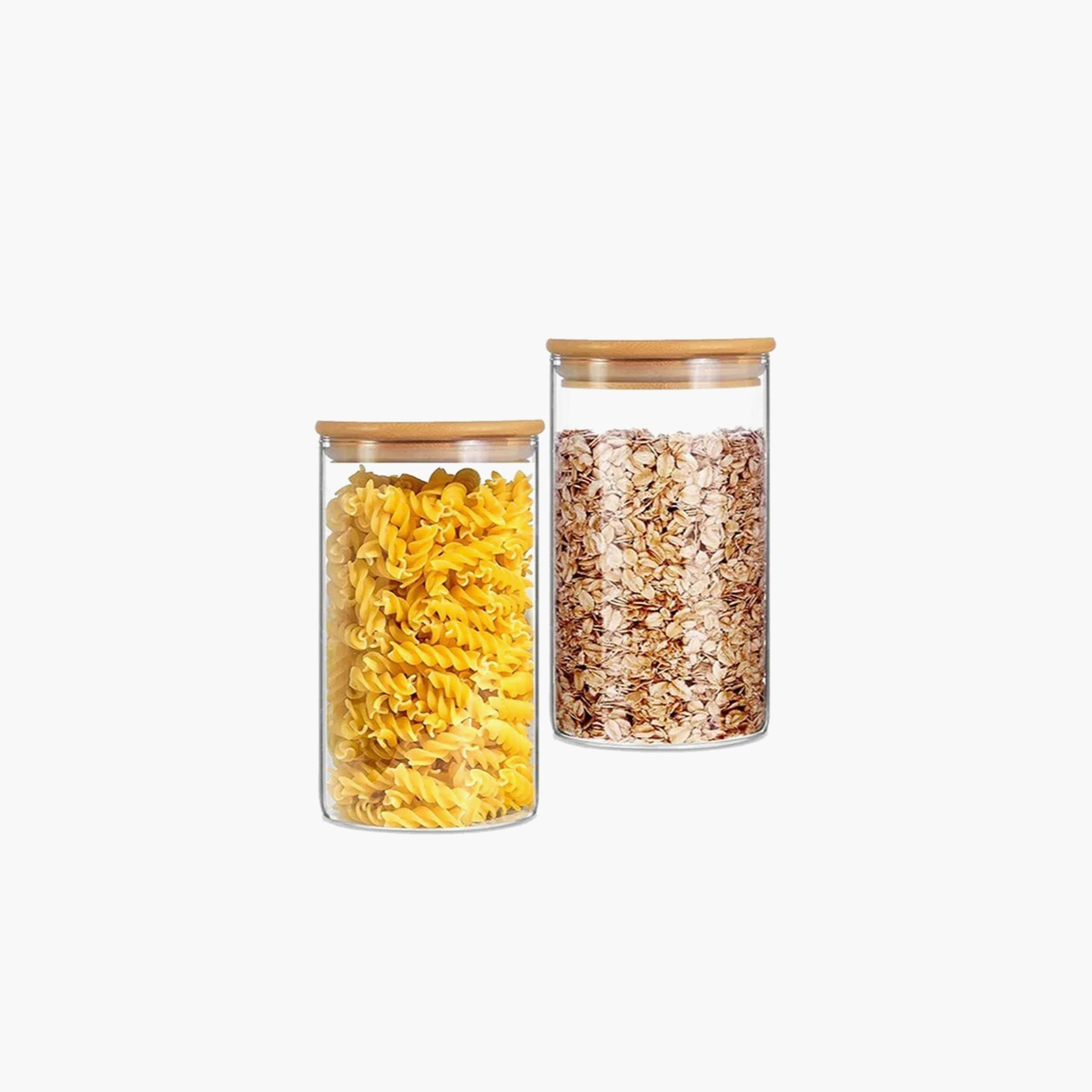 Borosilicate Glass 2-Piece Food Storage Jar with Bamboo Lid - 750 ml-household-kitchen-foodstorage-canistersandjars-image-1