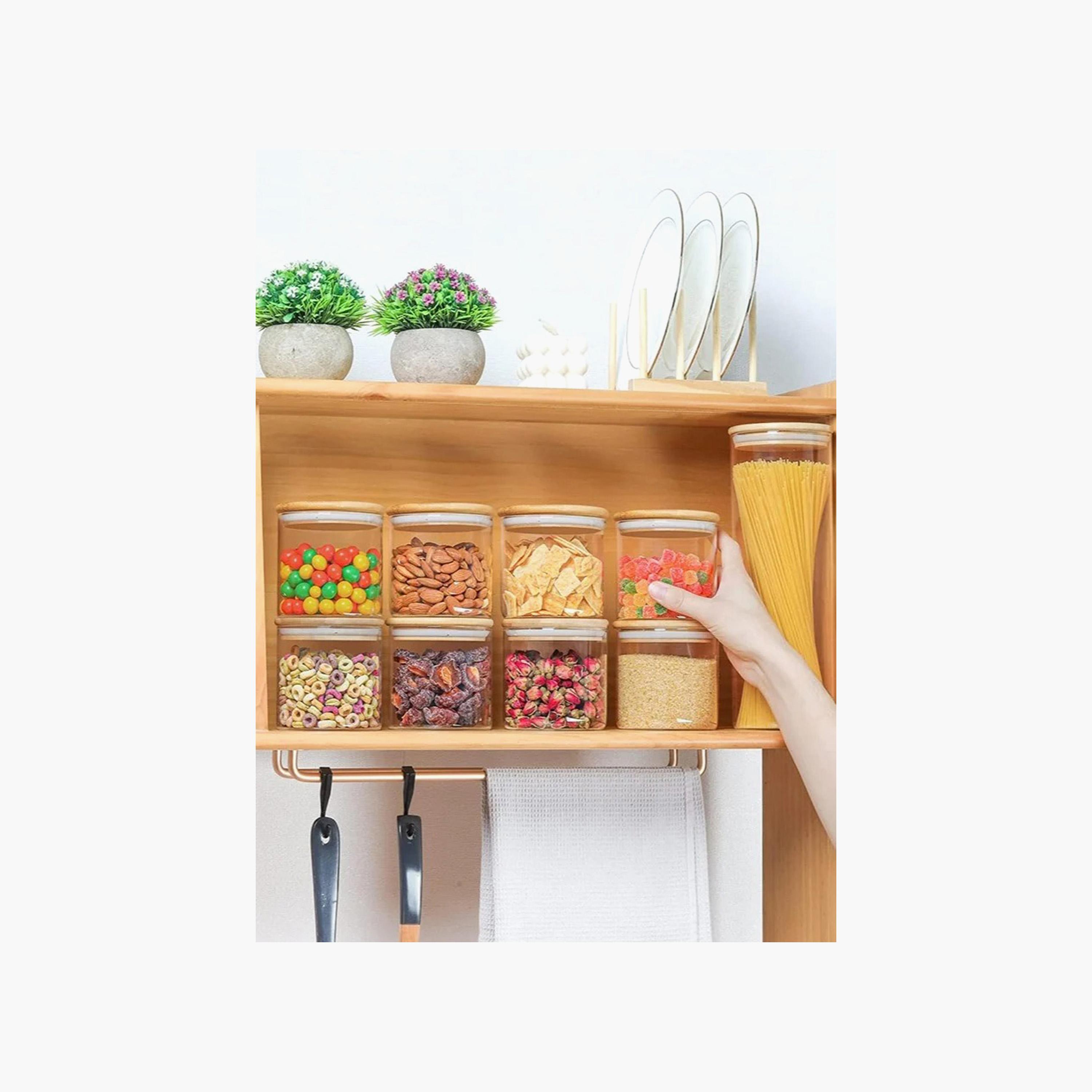 Borosilicate Glass 3-Piece Food Storage Jar with Bamboo Lid - 500 ml-household-kitchen-foodstorage-canistersandjars-image-2