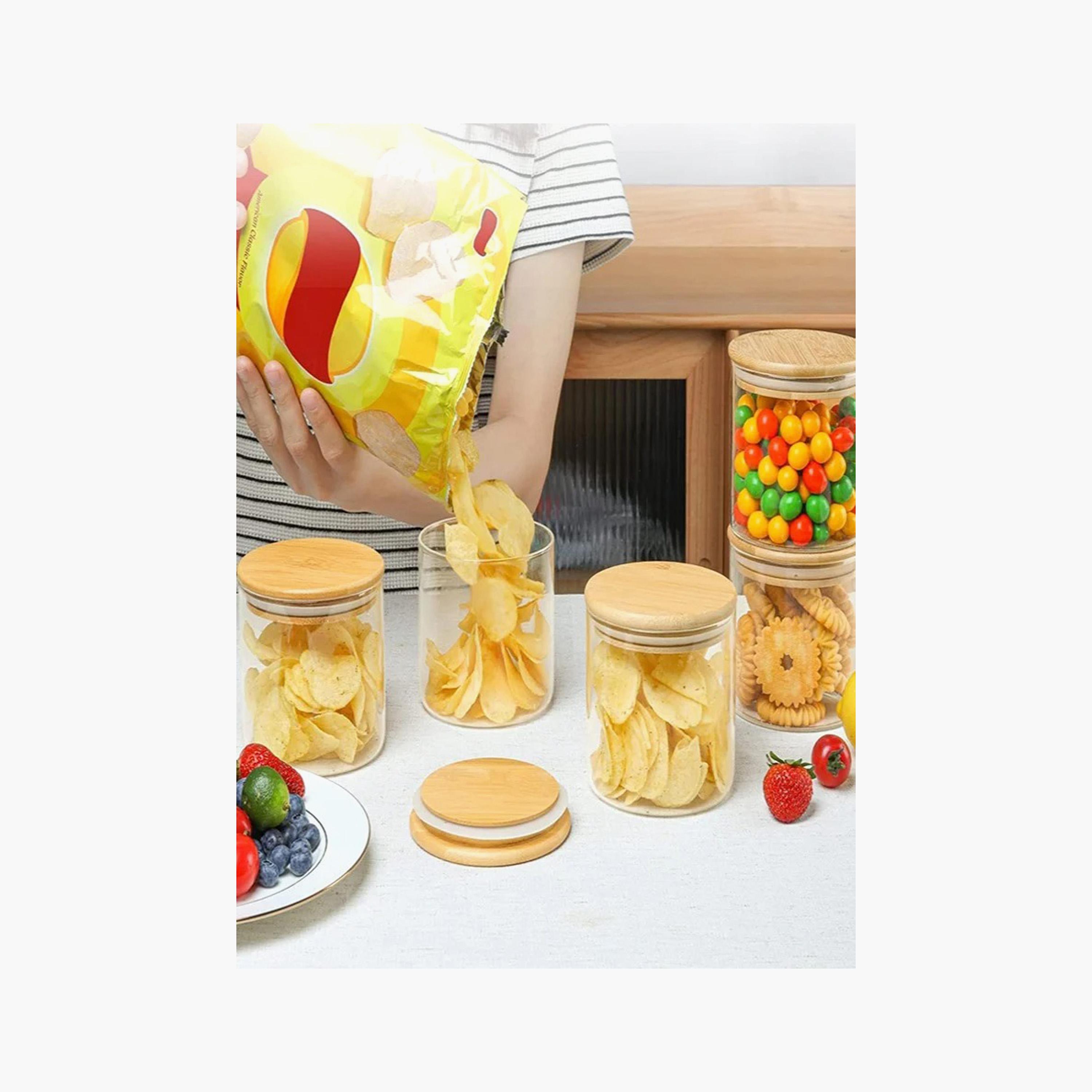 Borosilicate Glass 3-Piece Food Storage Jar with Bamboo Lid - 500 ml-household-kitchen-foodstorage-canistersandjars-image-3