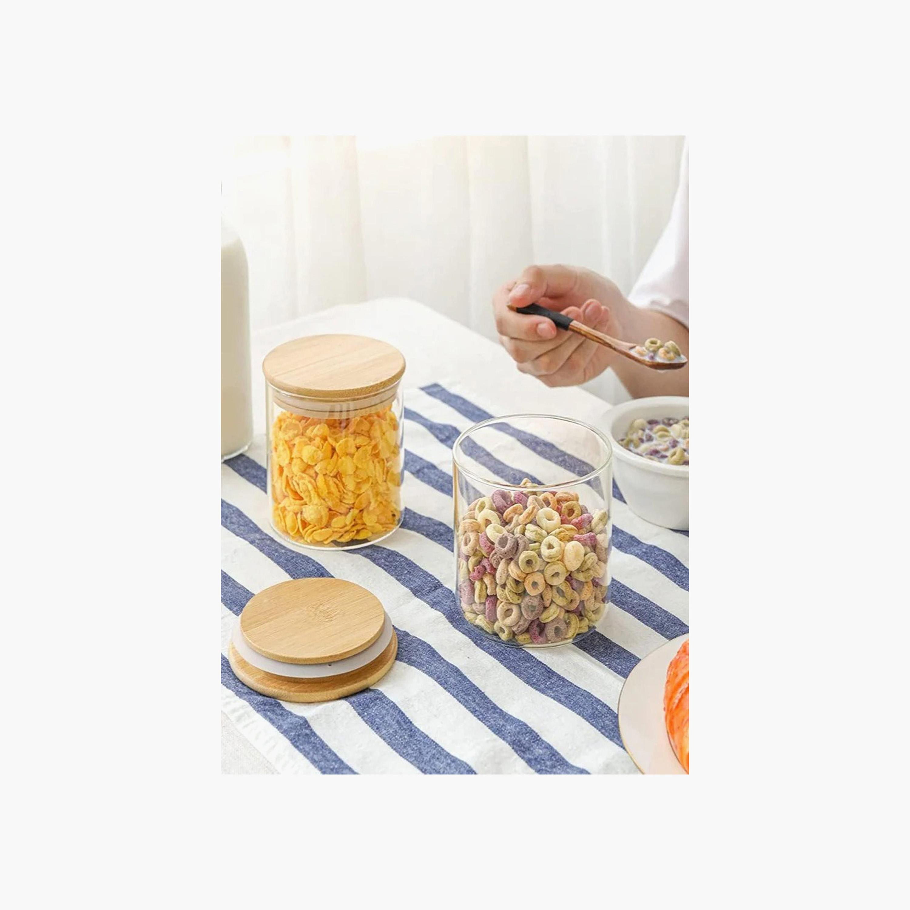 Borosilicate Glass 3-Piece Food Storage Jar with Bamboo Lid - 500 ml-household-kitchen-foodstorage-canistersandjars-image-4