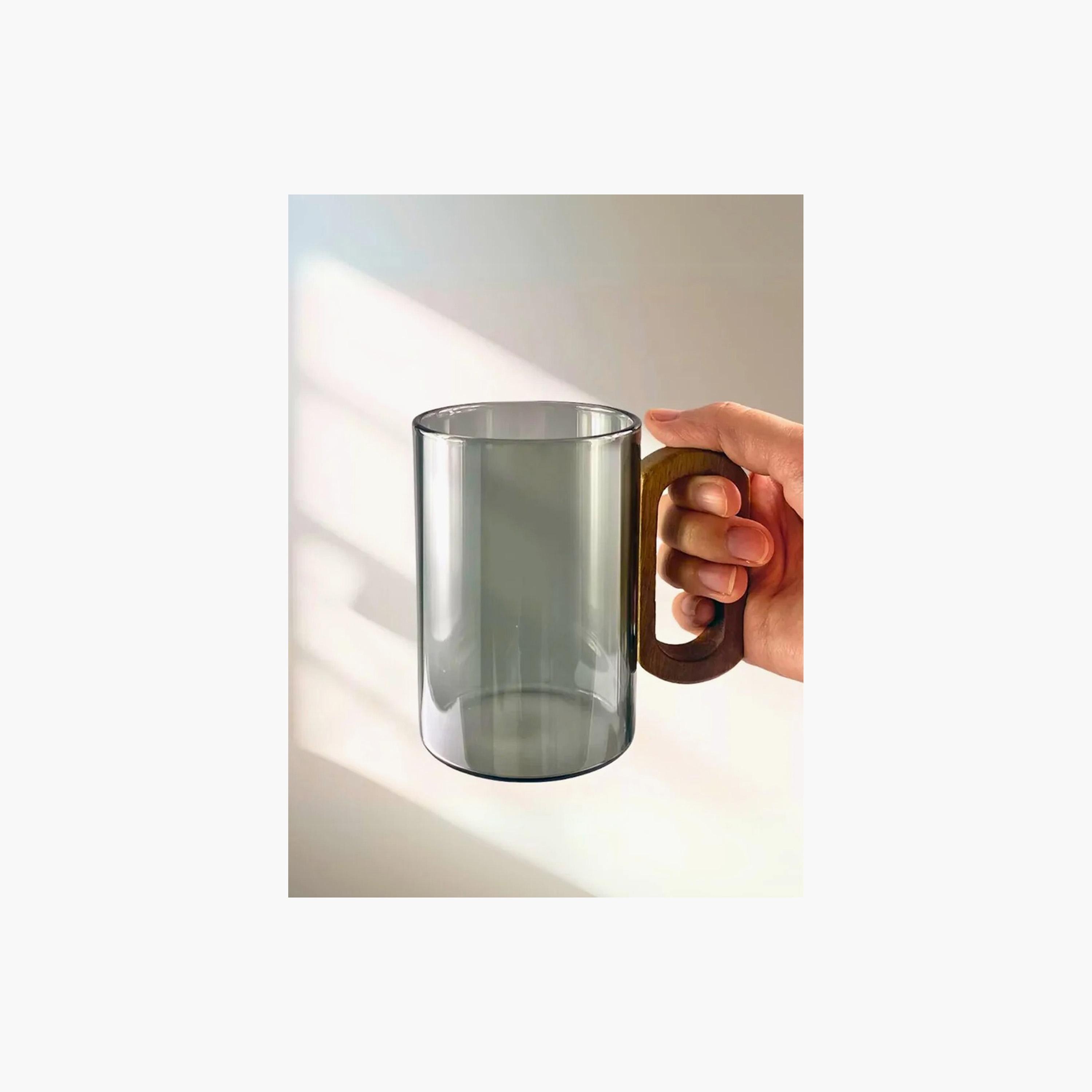 طقم مجات زجاجية من زجاج البورسليكات بمقبض خشبي 4 قطع من ون تشيس - 350 مل-household-dining-teaandcoffee-mugsandcups-image-3