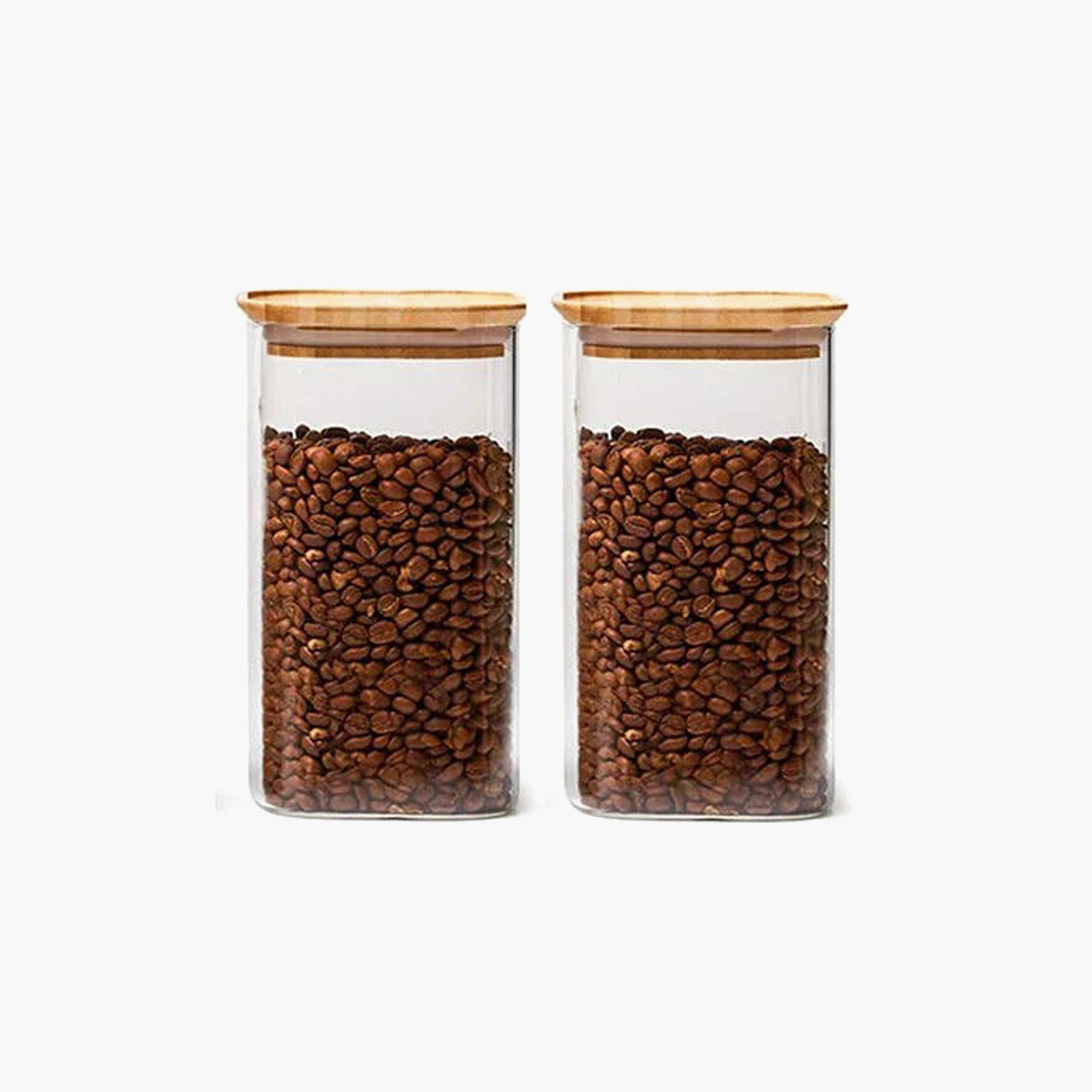 Borosilicate Glass 4-Piece  Storage Jar with Bamboo Lid Set - 1.1 L-household-kitchen-foodstorage-canistersandjars-image-1