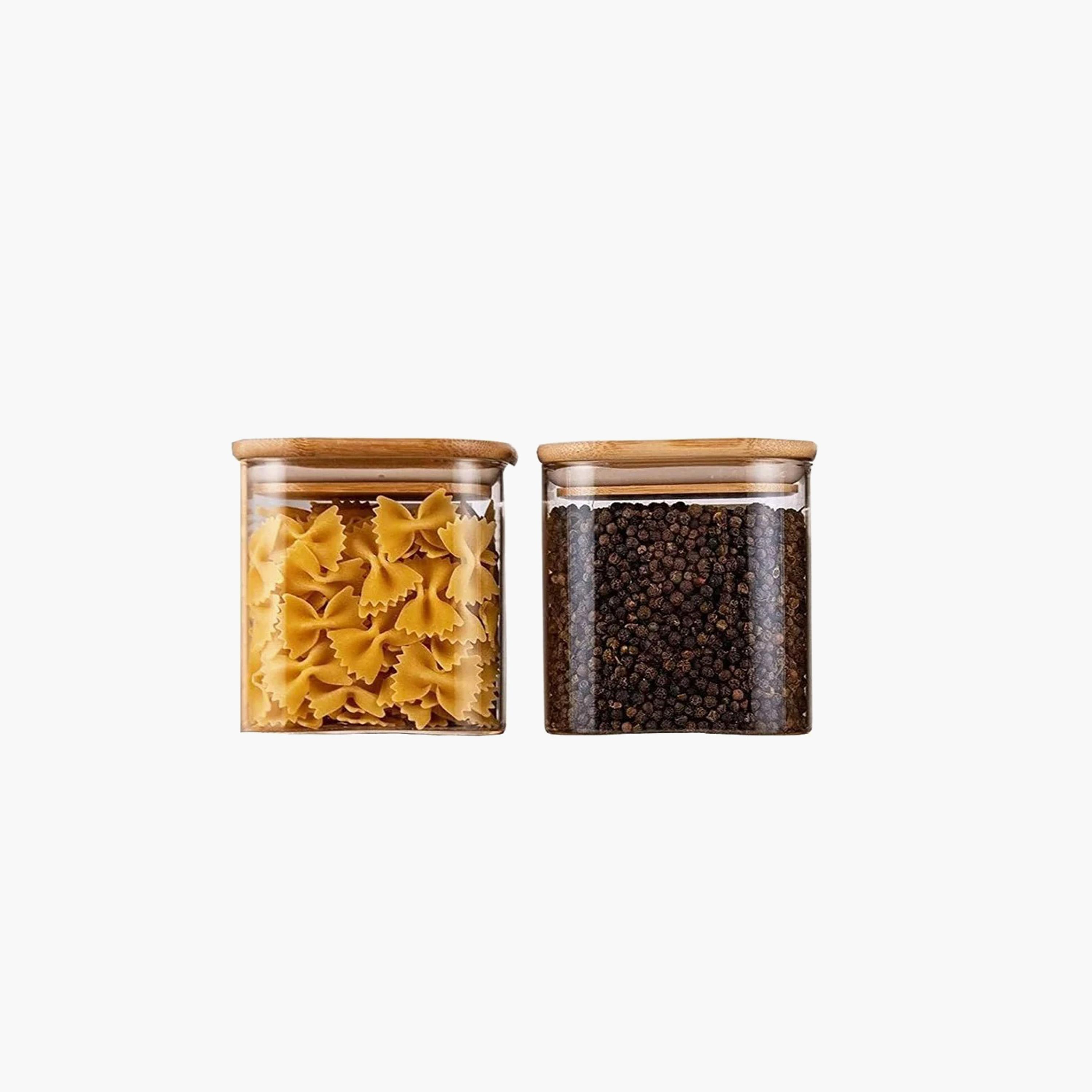 Borosilicate Glass 2-Piece  Storage Jar with Bamboo Lid - 900 ml-household-kitchen-foodstorage-canistersandjars-image-1
