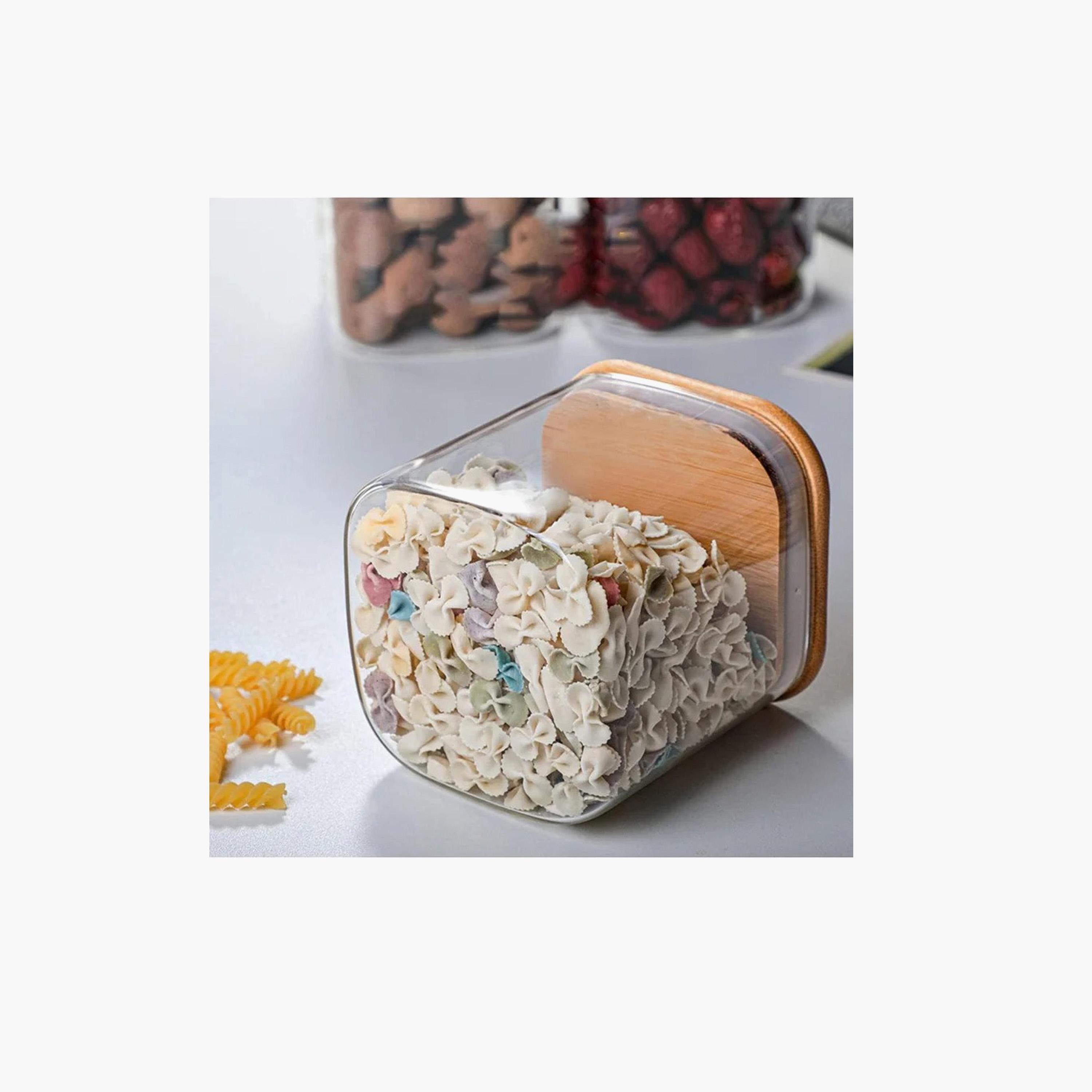 Borosilicate Glass 2-Piece  Storage Jar with Bamboo Lid - 900 ml-household-kitchen-foodstorage-canistersandjars-image-2