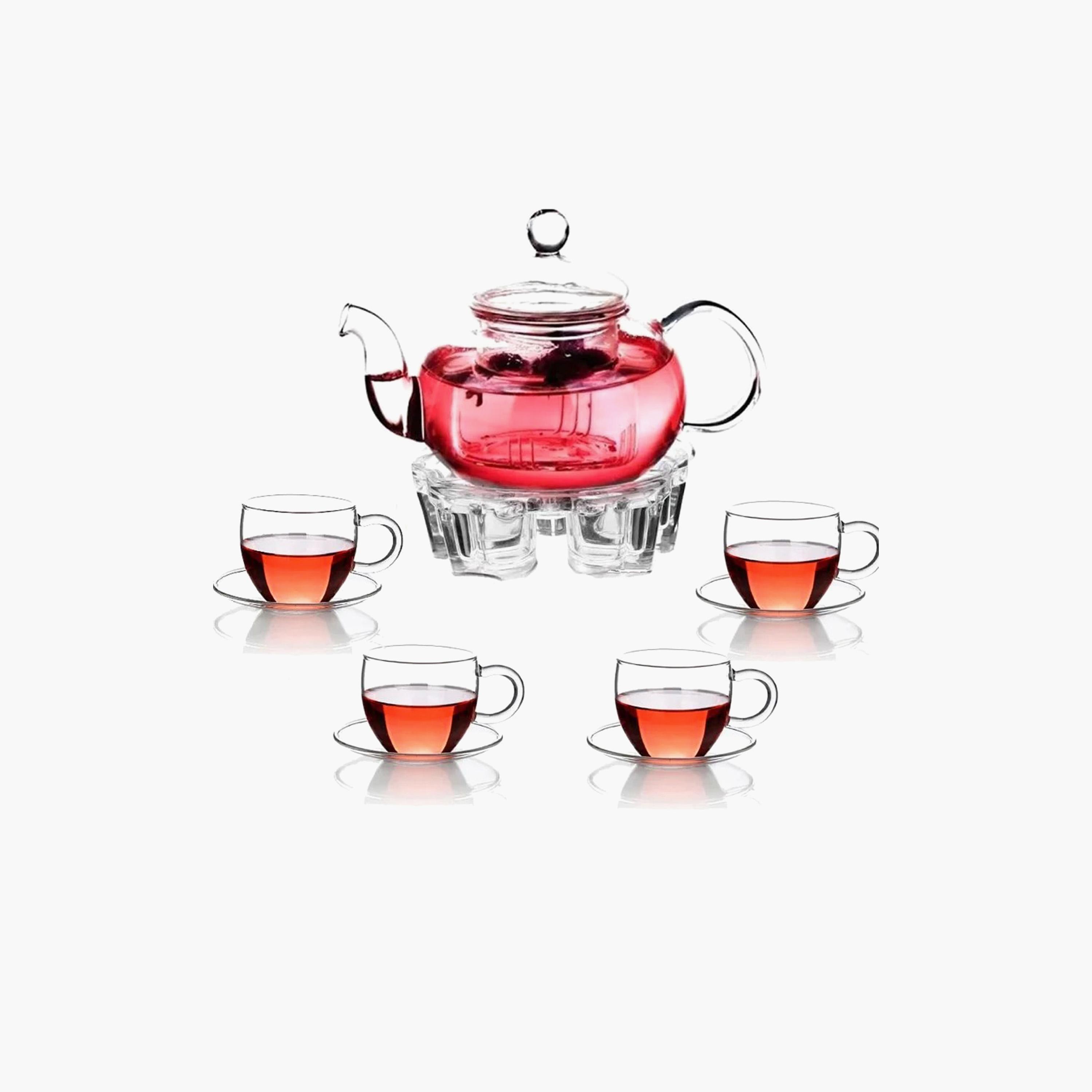طقم أكواب وإبريق شاي وسخان زجاج بوروسيليكات 6 قطع من 1 تشيس-household-dining-teaandcoffee-teaandcoffeesets-image-1