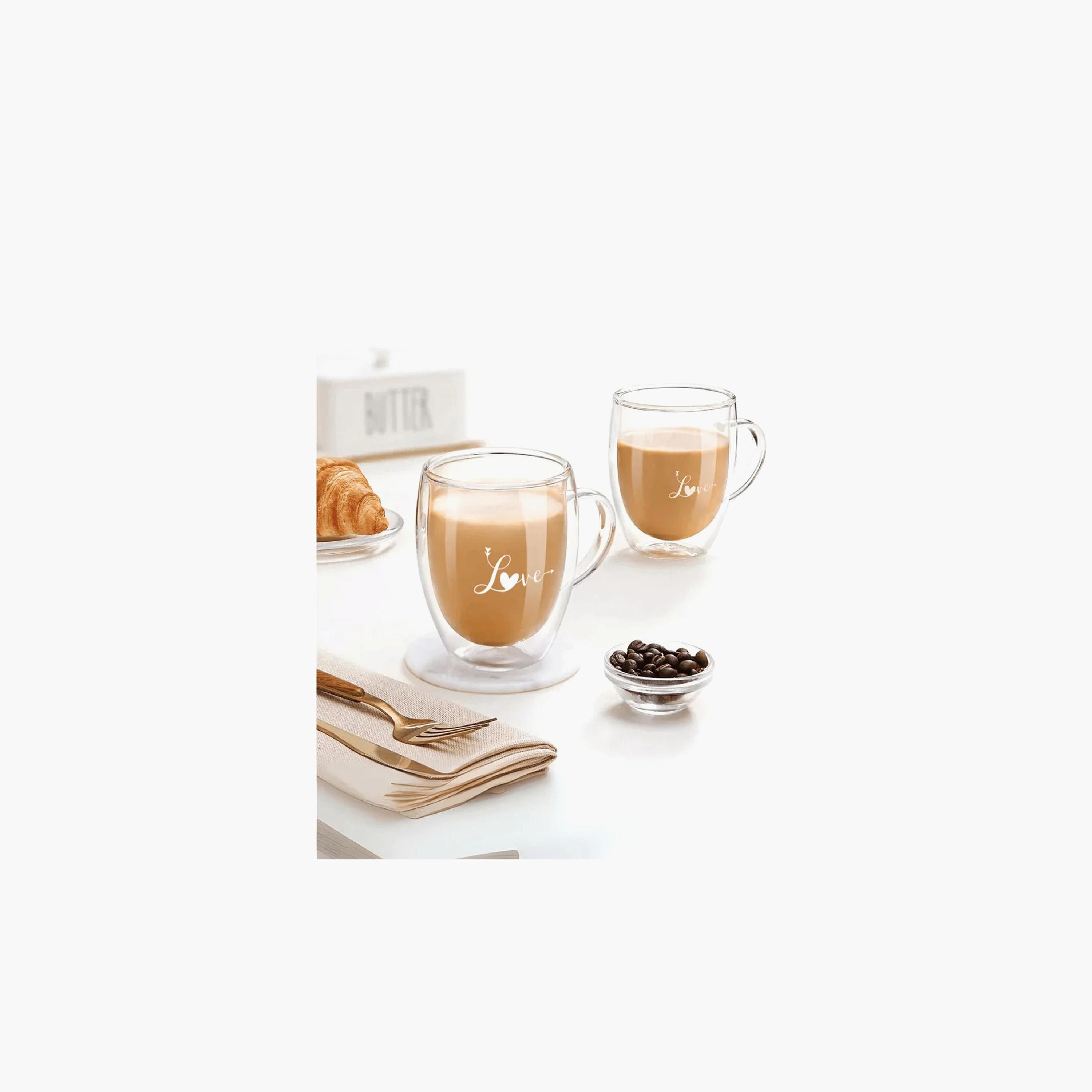 طقم مج زجاج مزدوج الجدار بطبعات من البورسليكات قطعتين من 1تشيس - 350 مل-household-dining-teaandcoffee-mugsandcups-image-3