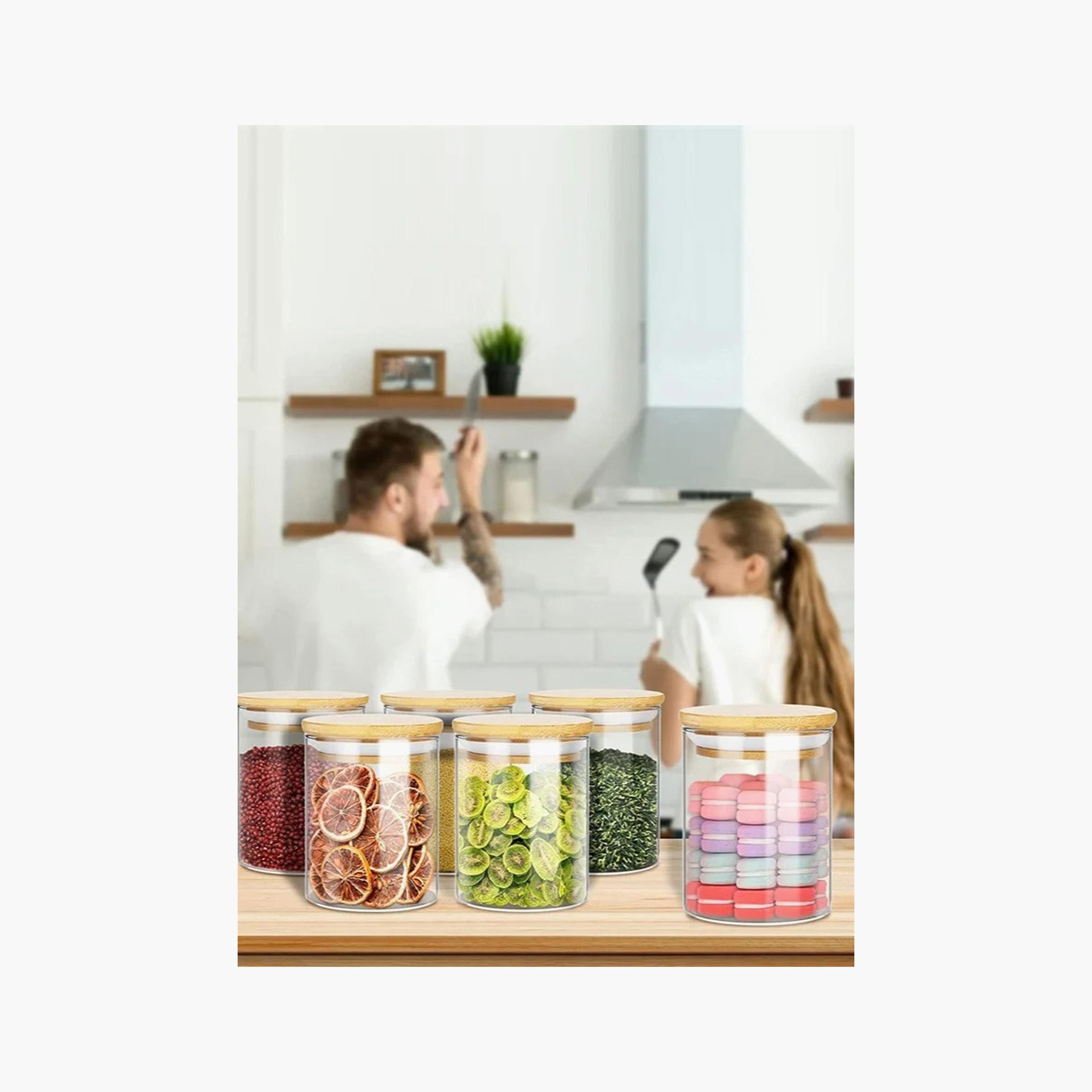 Borosilicate Glass 10-Piece Spice Jar with Bamboo Lid Set - 180 ml-household-kitchen-foodstorage-spiceracksandjars-image-2