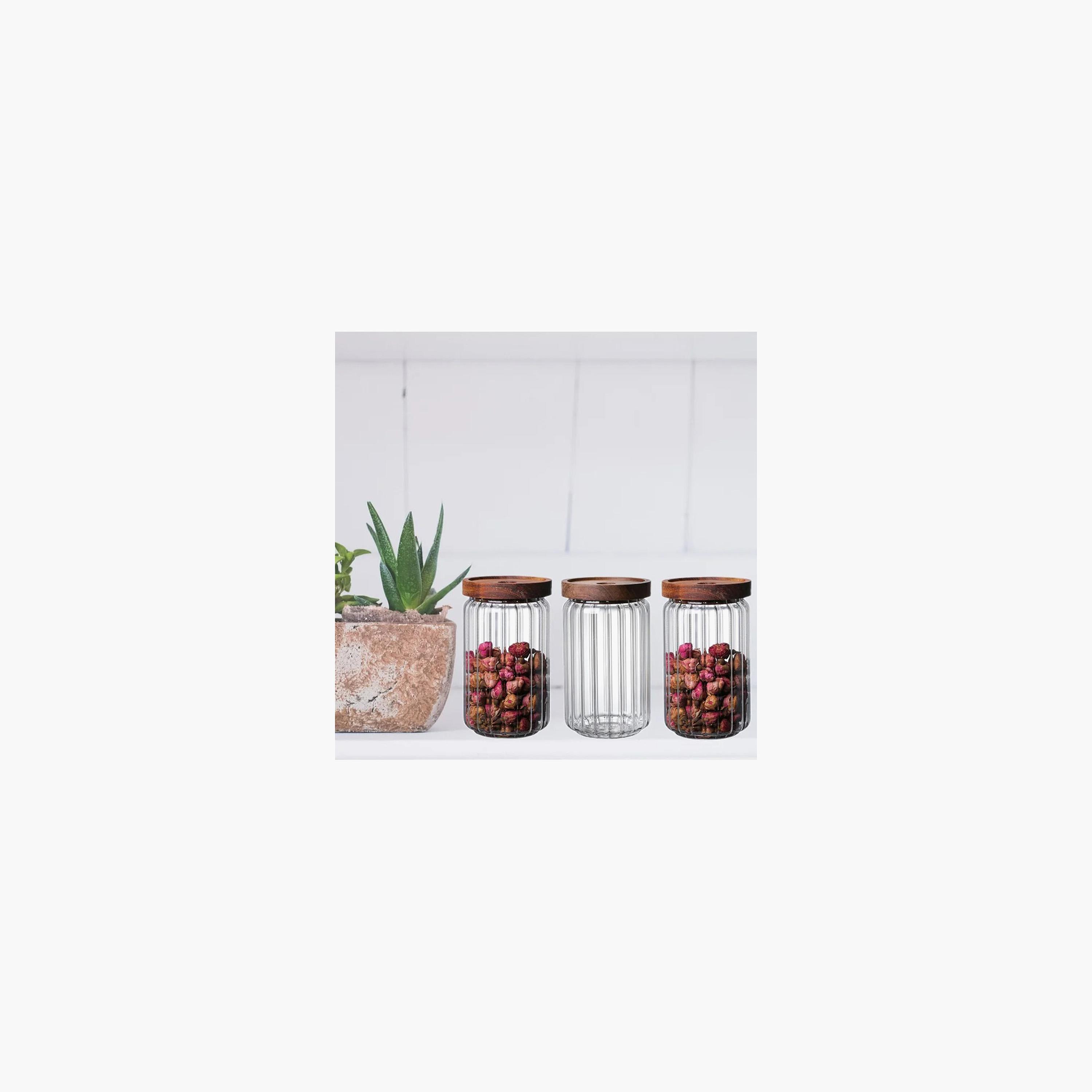 طقم جرات تخزين زجاج بورسليكات 3 قطع من ون تشيس - 700 مل-household-kitchen-foodstorage-canistersandjars-image-1