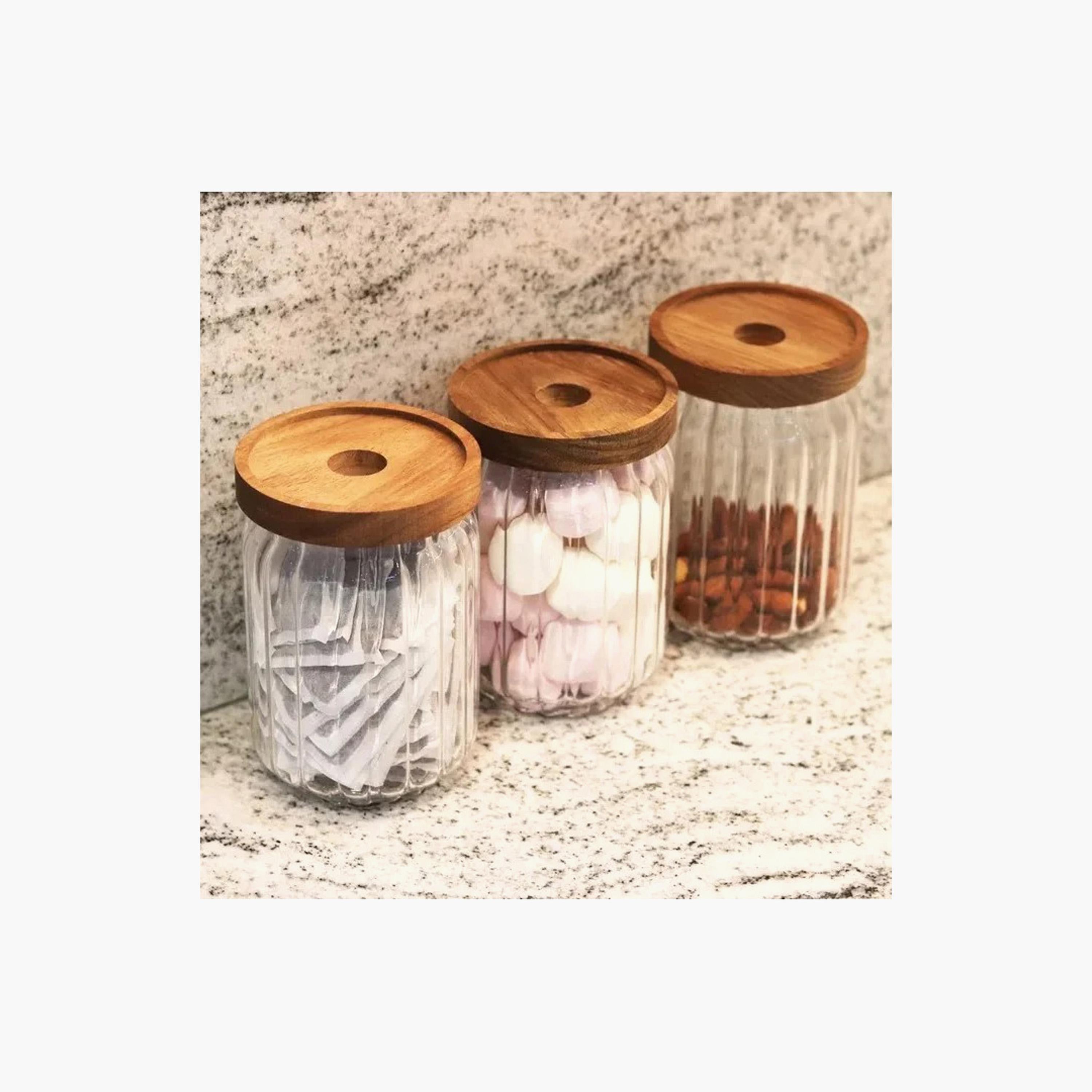 طقم جرات تخزين زجاج بورسليكات 3 قطع من ون تشيس - 700 مل-household-kitchen-foodstorage-canistersandjars-image-2
