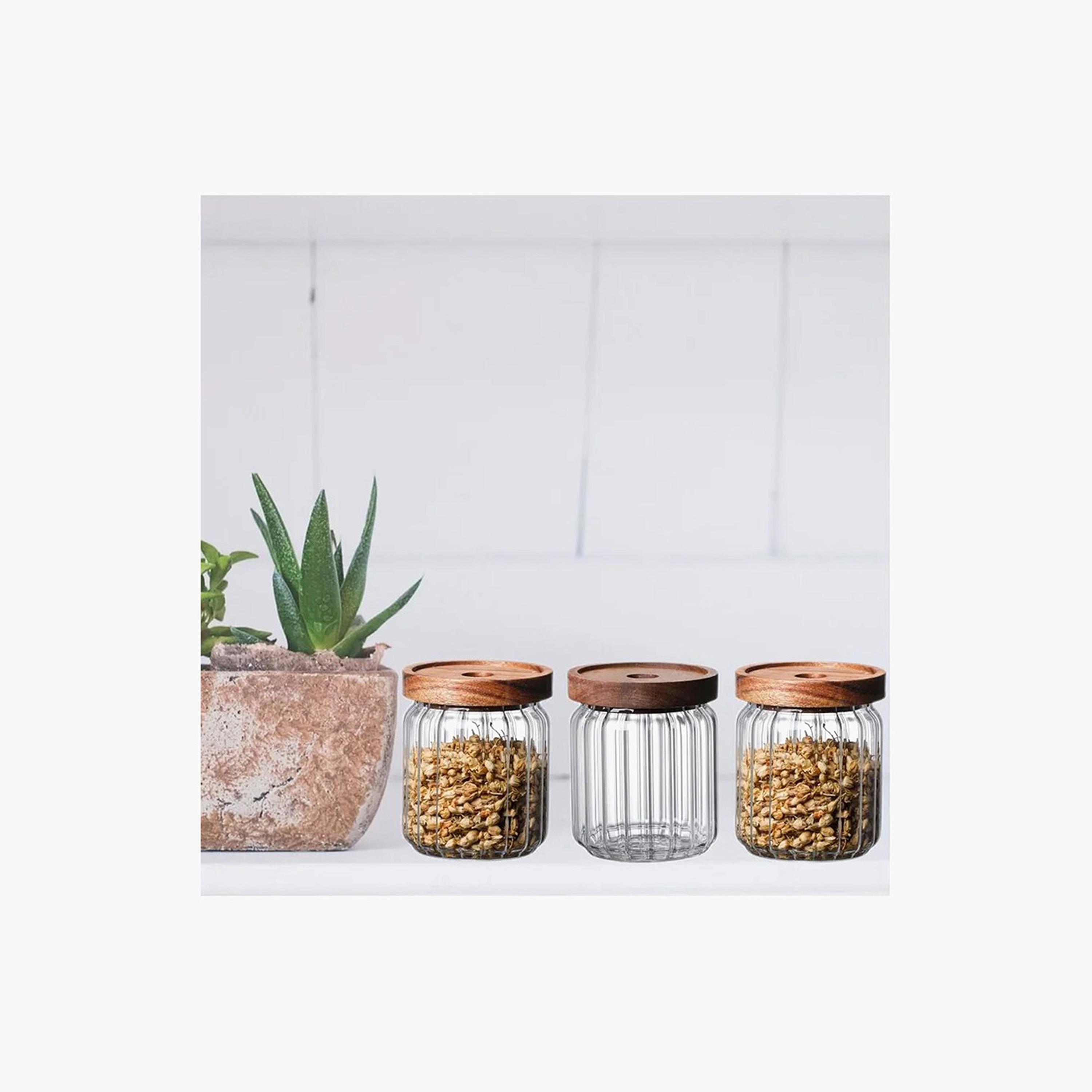 Borosilicate Glass 3-Piece Food Storage Jar Set - 500 ml-household-kitchen-foodstorage-canistersandjars-image-1