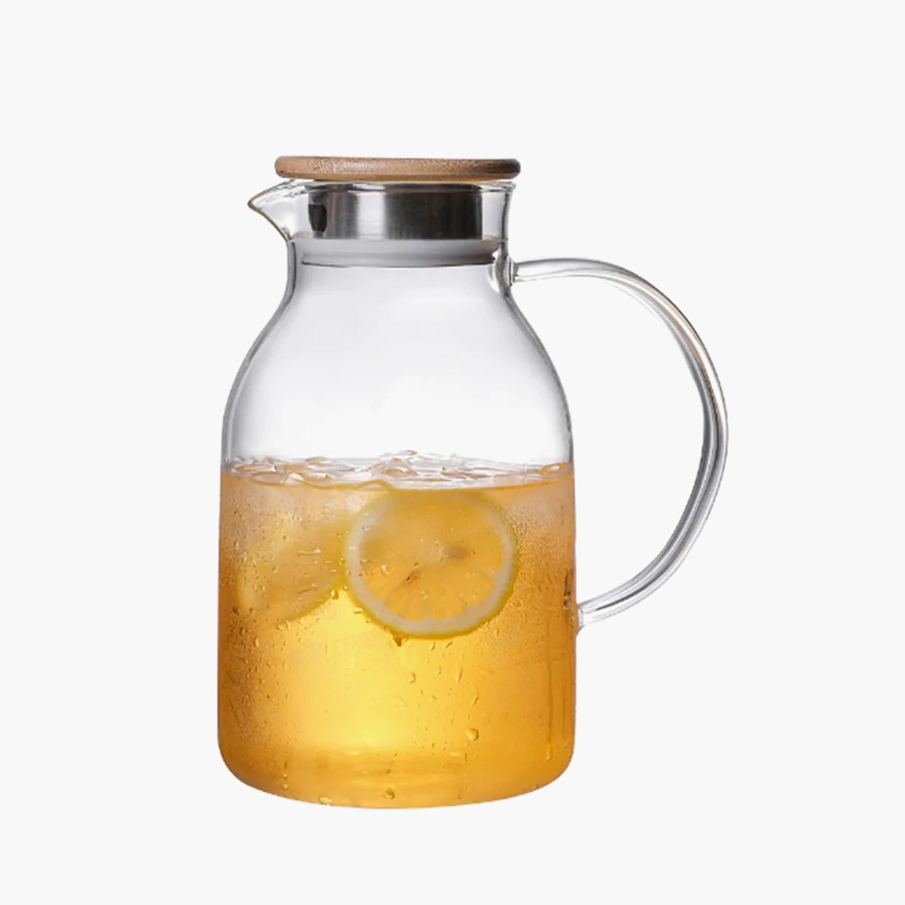 Borosilicate Glass Water Pitcher with Bamboo Lid - 1.8 L-household-dining-drinkserveware-jugsdecantersandcarafes-image-1