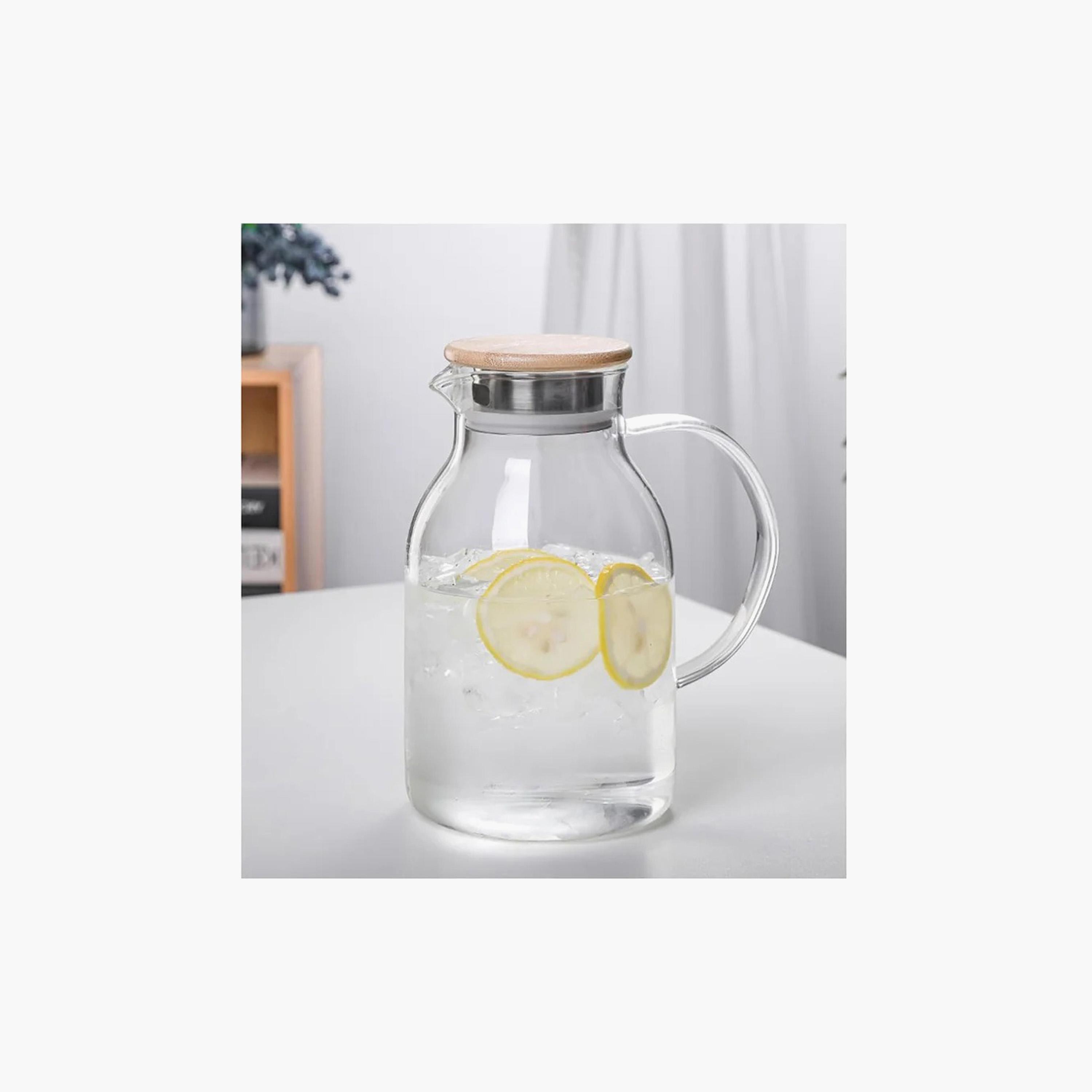 Borosilicate Glass Water Pitcher with Bamboo Lid - 1.8 L-household-dining-drinkserveware-jugsdecantersandcarafes-image-4