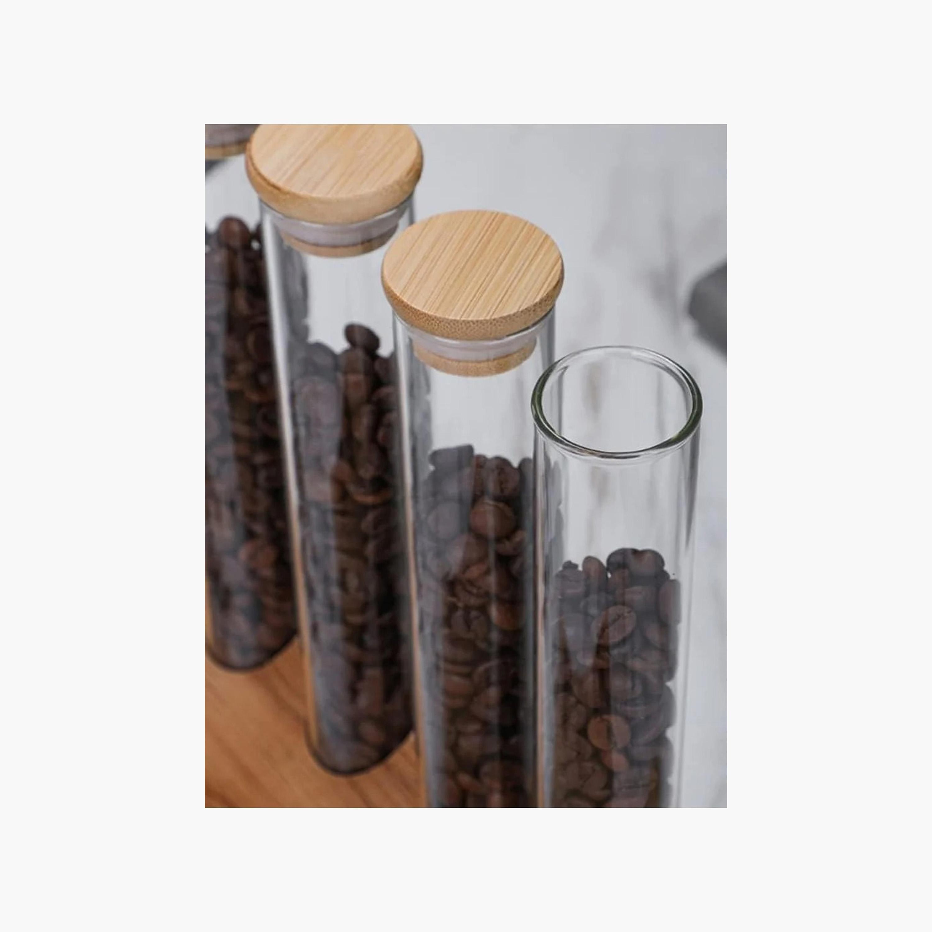 Borosilicate Glass 4-Piece  Spice Tubes with Bamboo Stand Set-household-kitchen-foodstorage-canistersandjars-image-2