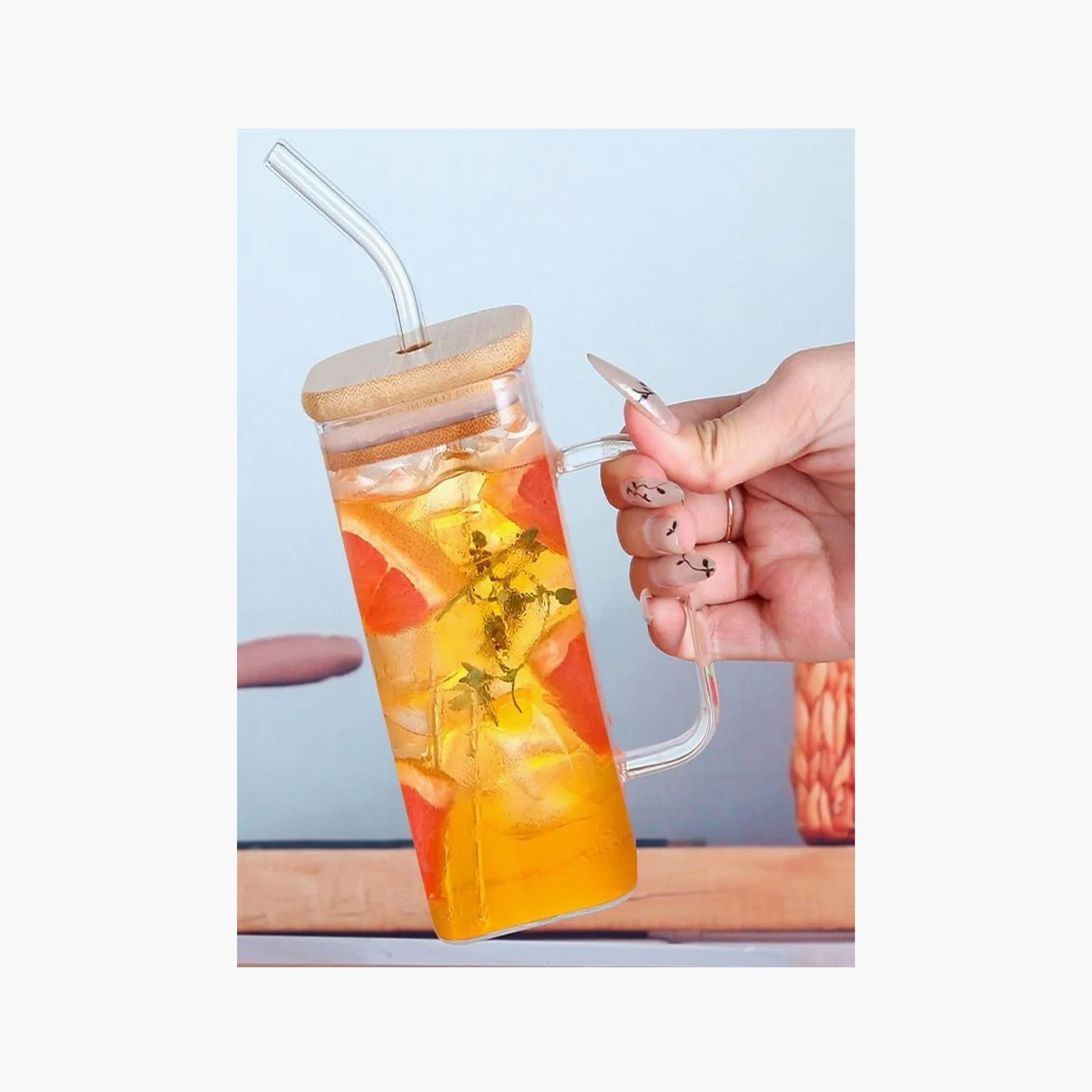 طقم جرة زجاج بوروسيليكات مع غطاء خيزران قطعتين من 1 تشيس - 320 مل-household-dining-teaandcoffee-travelmugsandsippers-image-3