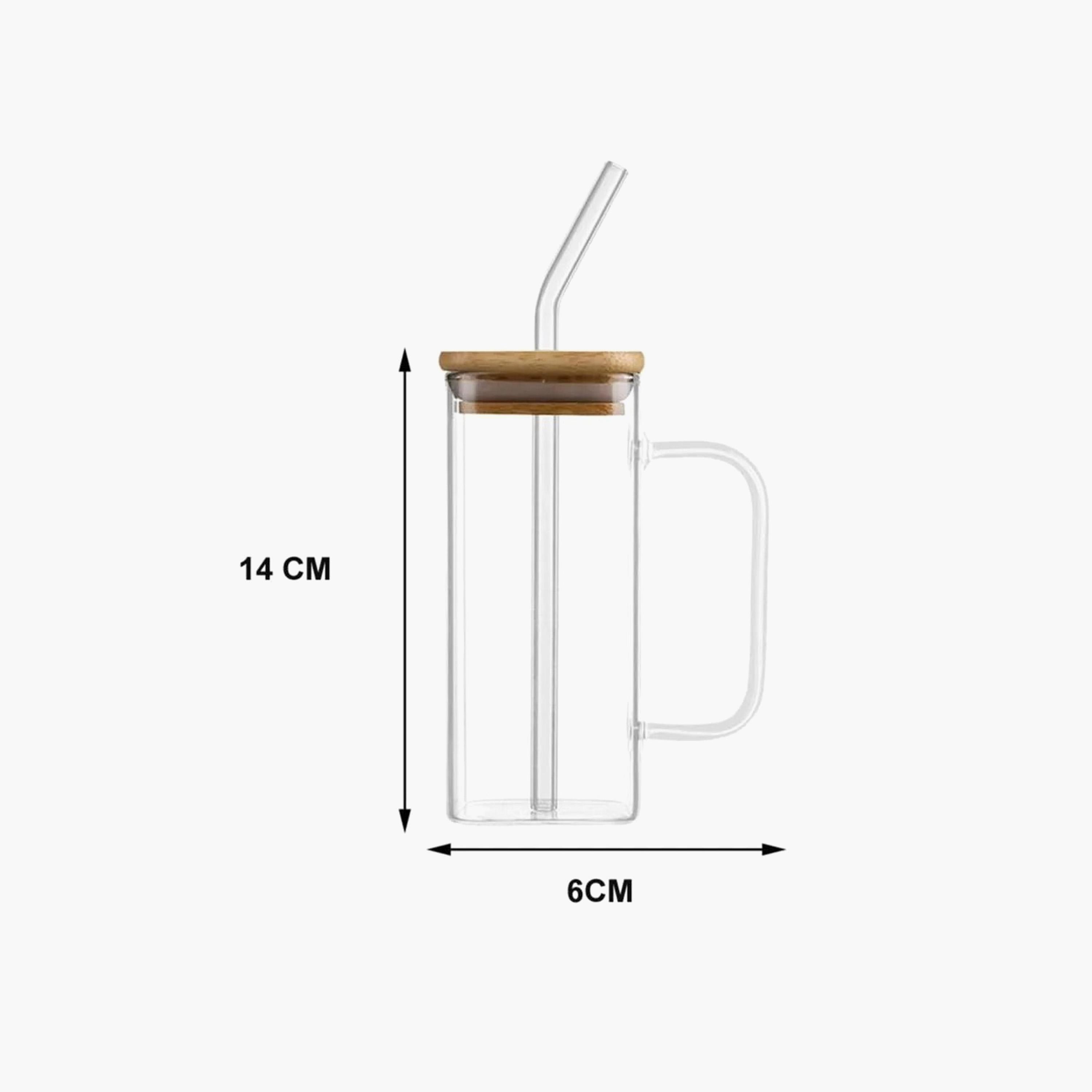 طقم جرة زجاج بوروسيليكات مع غطاء خيزران قطعتين من 1 تشيس - 320 مل-household-dining-teaandcoffee-travelmugsandsippers-image-1