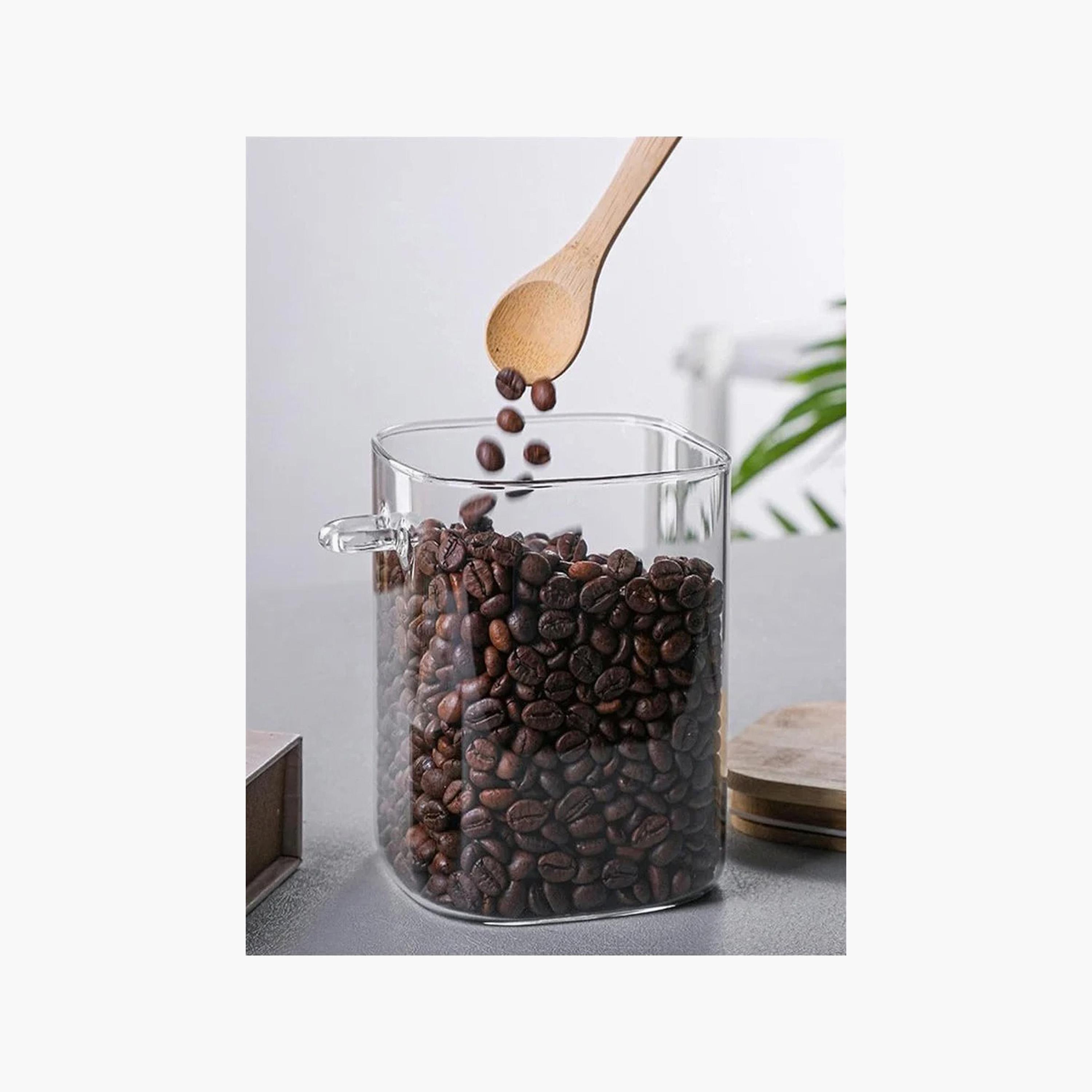 Borosilicate Glass 3-Piece Canister with Bamboo Lid and Spoon Set - 1 L-household-kitchen-foodstorage-canistersandjars-image-2
