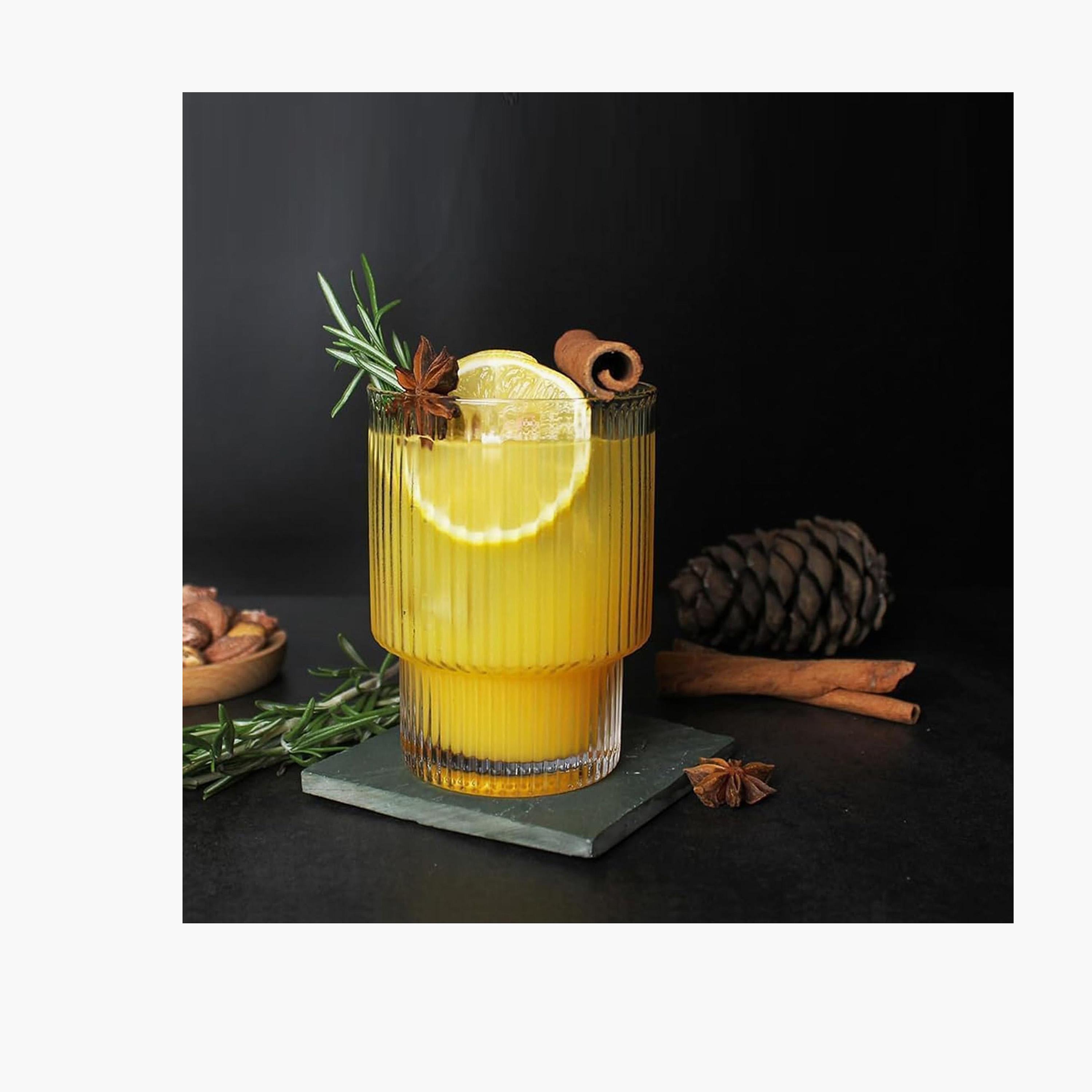 طقم أكواب زجاج مضلع مع قشات 4 قطع من وان تشيس - 320 مل-household-dining-glassware-drinkingglasses-image-4