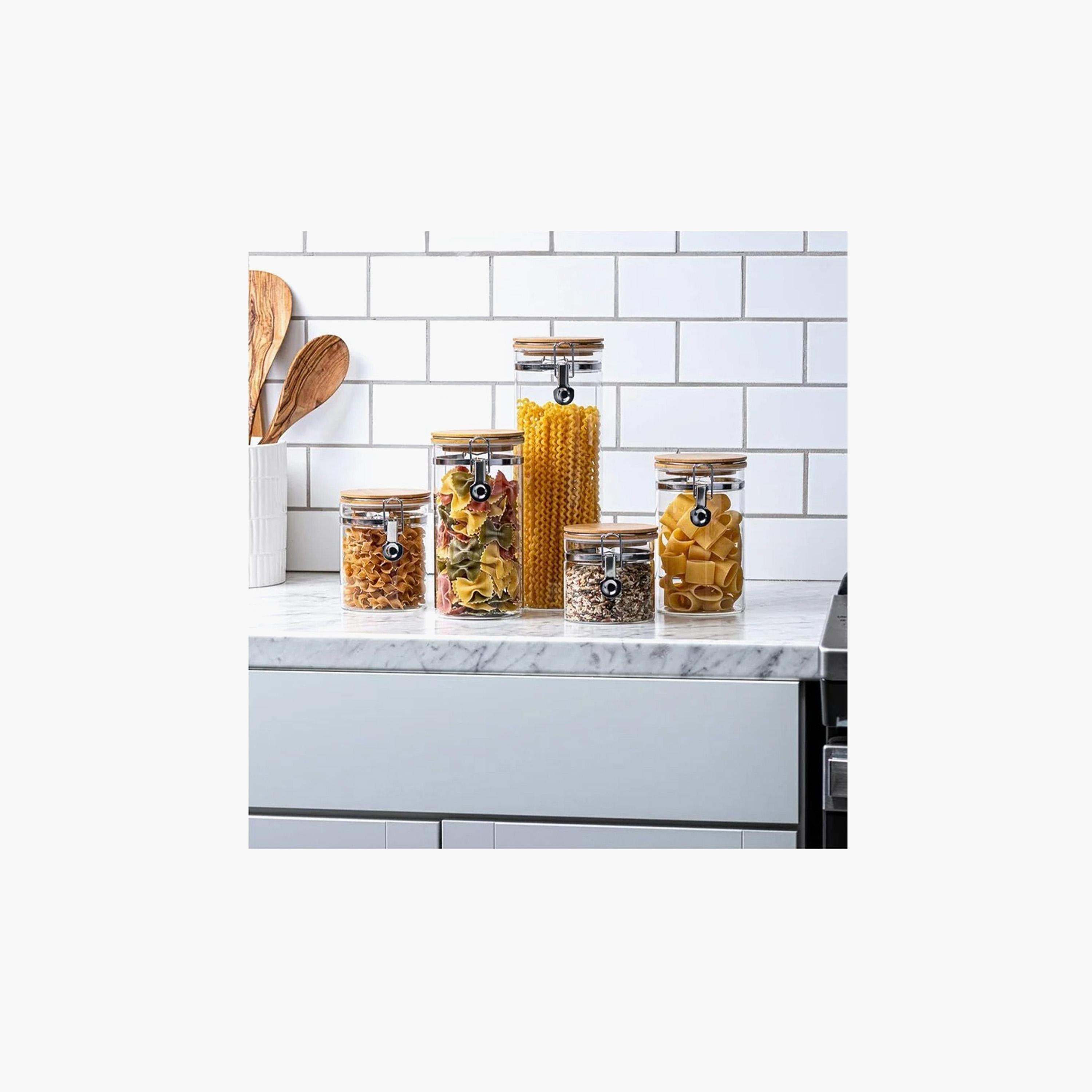 Borosilicate Glass 2-Piece  Storage Jar Set with Bamboo Lid - 1.4 L-household-kitchen-foodstorage-canistersandjars-image-3