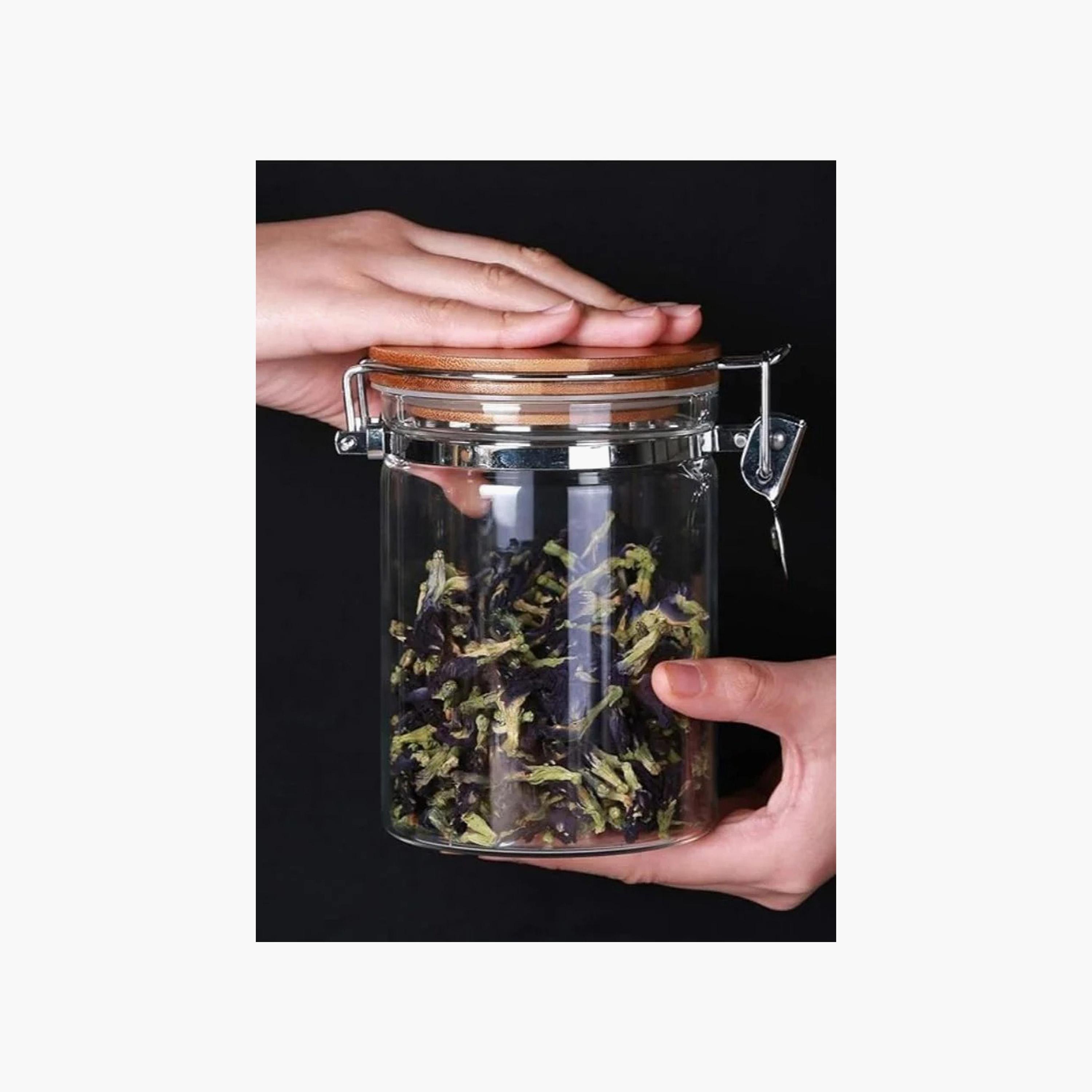 Borosilicate Glass 2-Piece  Storage Jar Set with Bamboo Lid - 750 ml-household-kitchen-foodstorage-canistersandjars-image-2