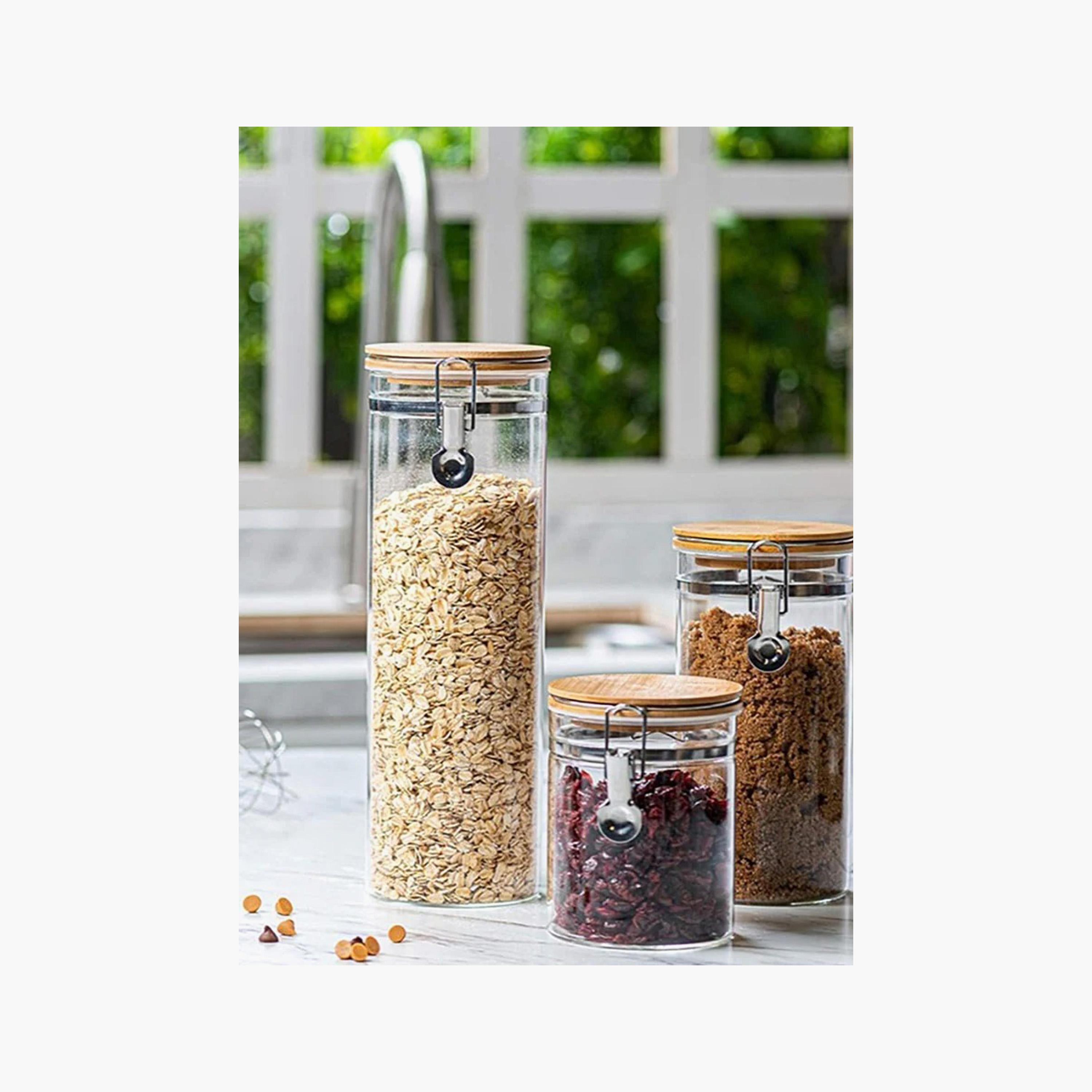 Borosilicate Glass 2-Piece  Storage Jar Set with Bamboo Lid - 750 ml-household-kitchen-foodstorage-canistersandjars-image-4