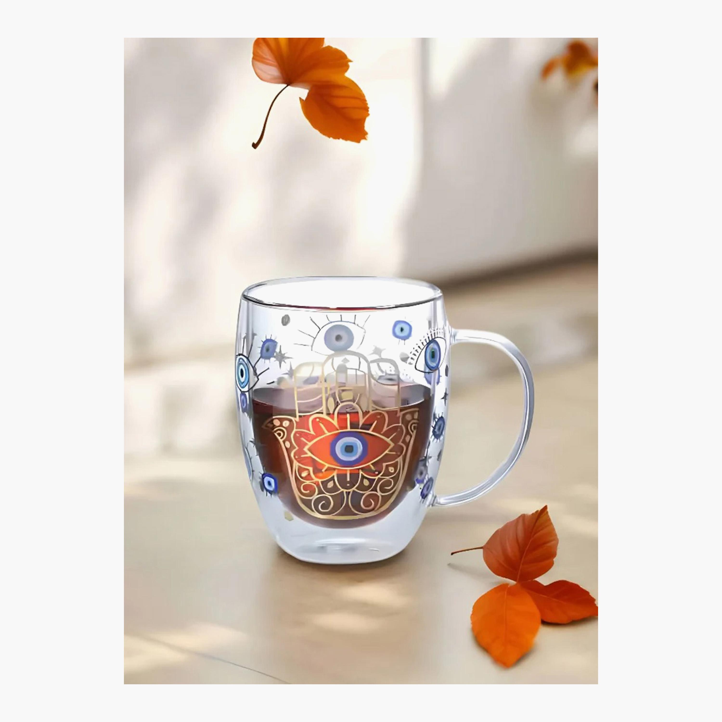 طقم أكواب زجاجية بجدار مزدج بوروسيليكات وبطبعات قطعتين من 1 تشيس - 350 مل-household-dining-teaandcoffee-mugsandcups-image-2