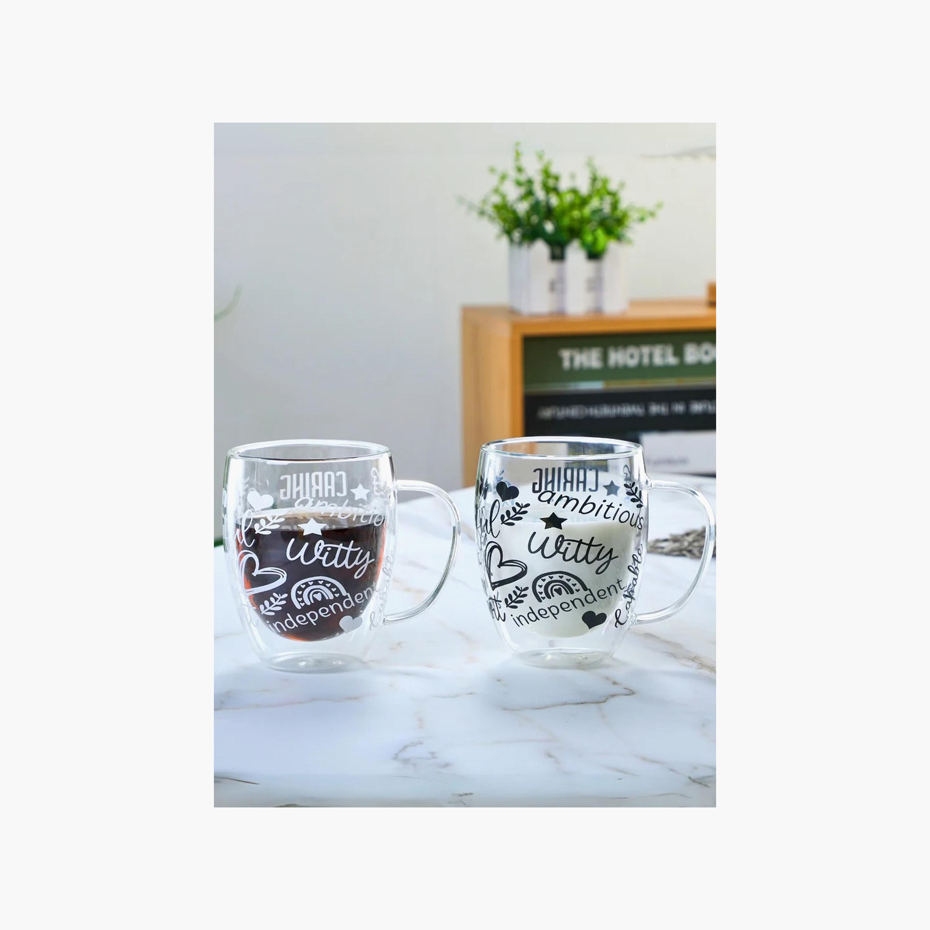 طقم أكواب زجاج مزدوجة الجدار بورسليكات بطبعات ومقبض قطعتين من 1 تشيس - 350 مل-household-dining-teaandcoffee-mugsandcups-image-4