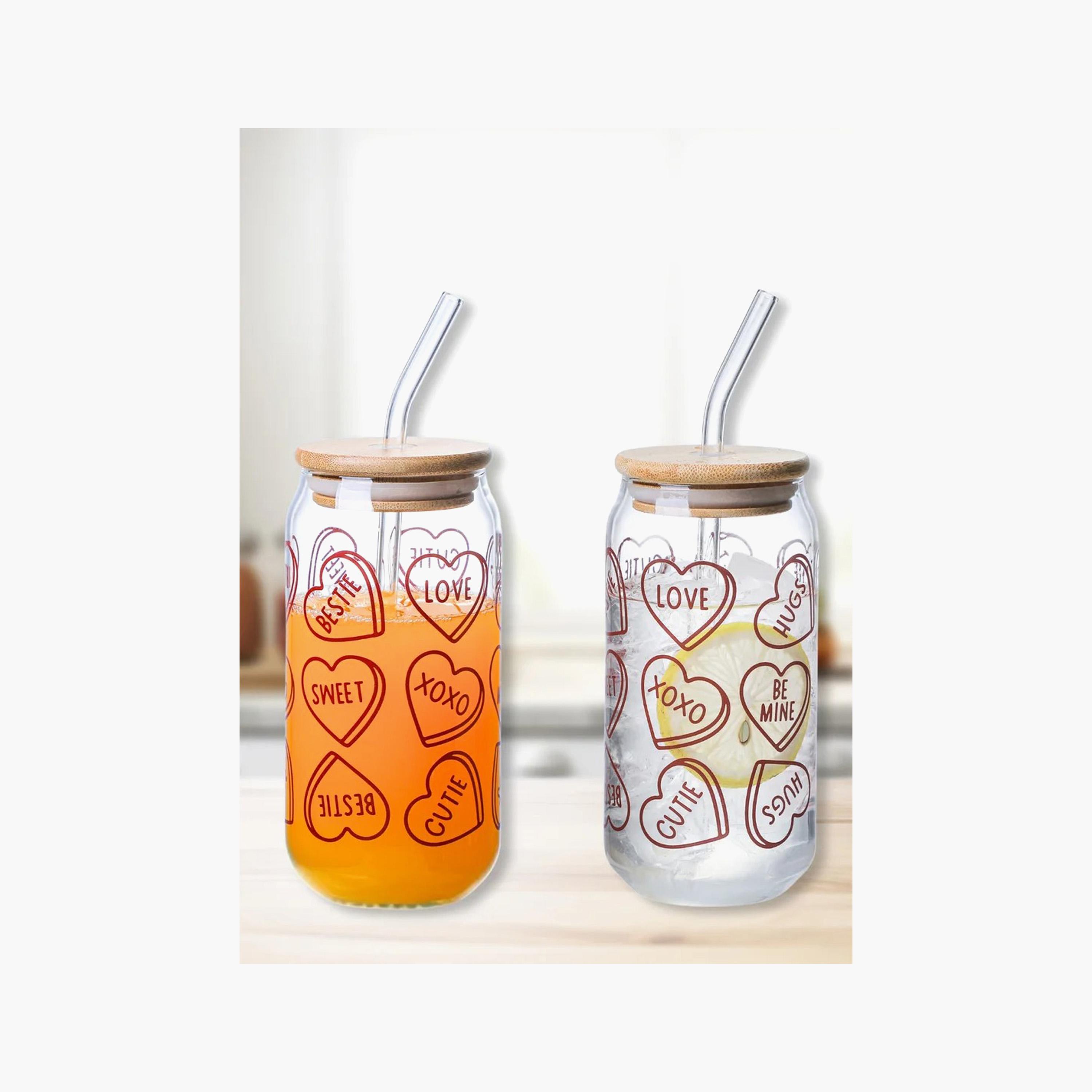 طقم أكواب زجاج بوروسيليكات بطبعات وقشة وغطاء من 1 تشيس - 350 مل-household-dining-teaandcoffee-travelmugsandsippers-image-4