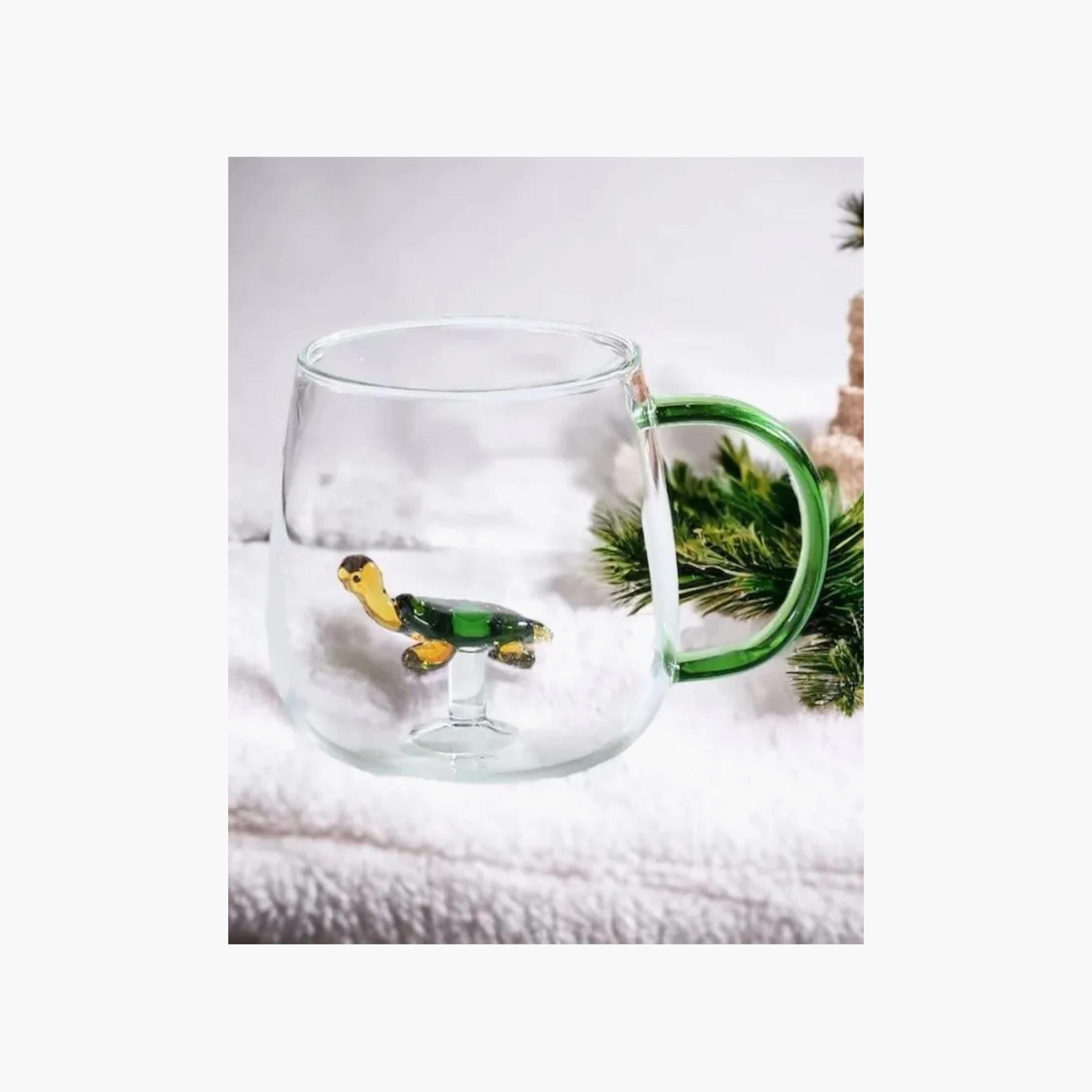 Tortoise Accent Borosilicate Glass Coffee Cup with Handle - 300 ml-household-dining-teaandcoffee-mugsandcups-image-4