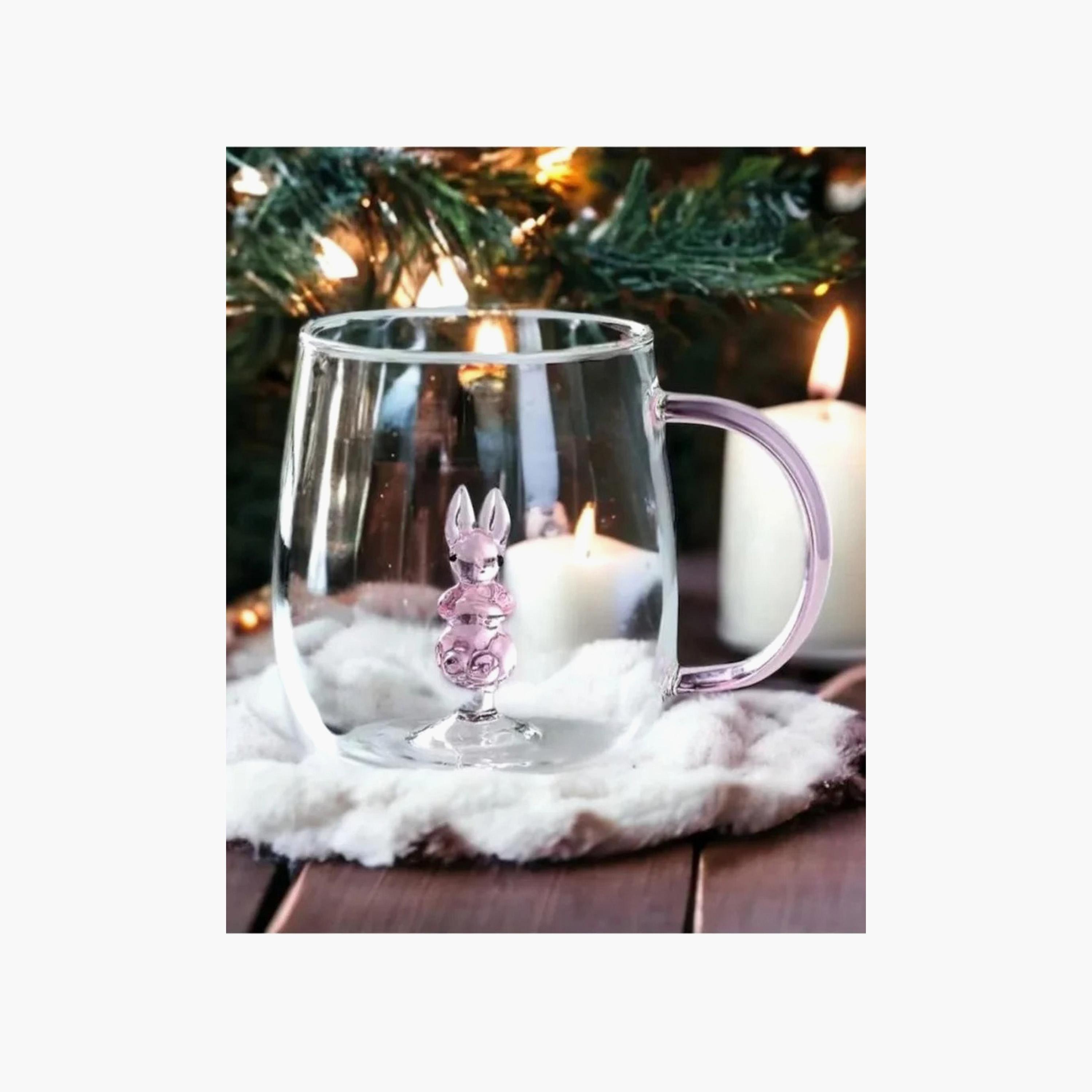 كوب زجاج بوروسيليكات بتزيينات أرنب ومقبض من 1 تشيس- 300 مل-household-dining-teaandcoffee-mugsandcups-image-2