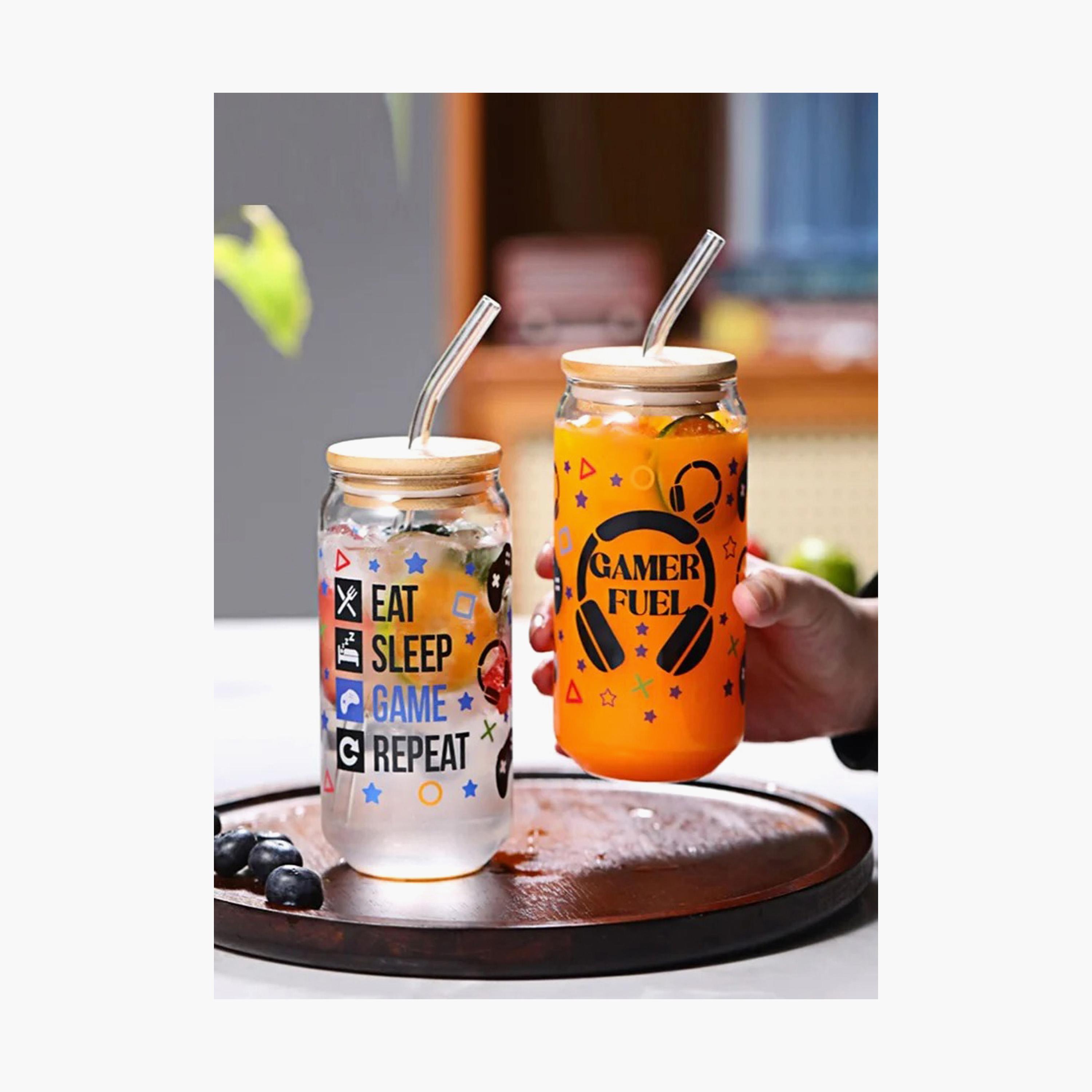طقم أكوب زجاج على شكل علبة ألعاب قطعتين وغطاء من الخيزران من 1تشيس - 550 مل-household-dining-teaandcoffee-travelmugsandsippers-image-4