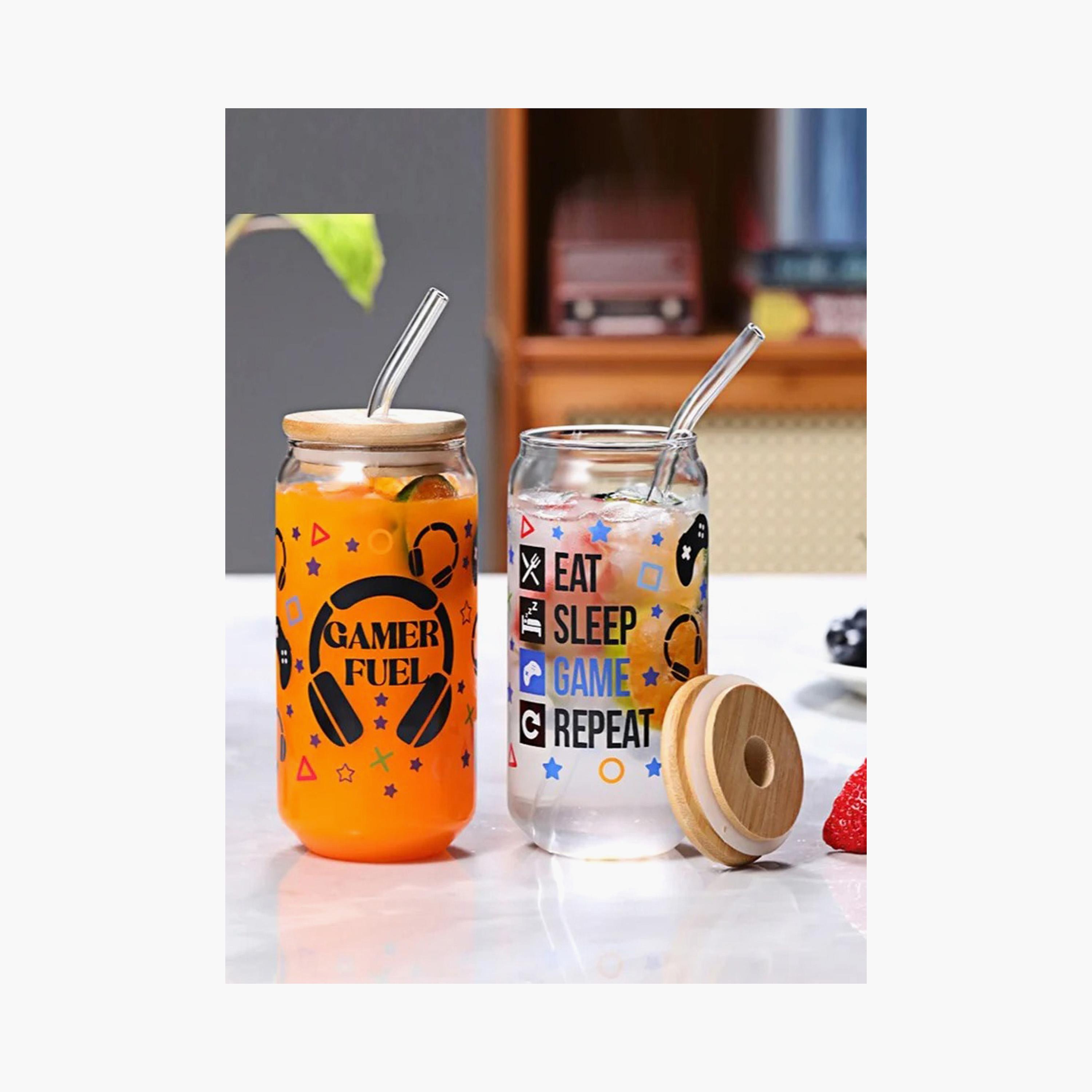طقم أكوب زجاج على شكل علبة ألعاب قطعتين وغطاء من الخيزران من 1تشيس - 550 مل-household-dining-teaandcoffee-travelmugsandsippers-image-3