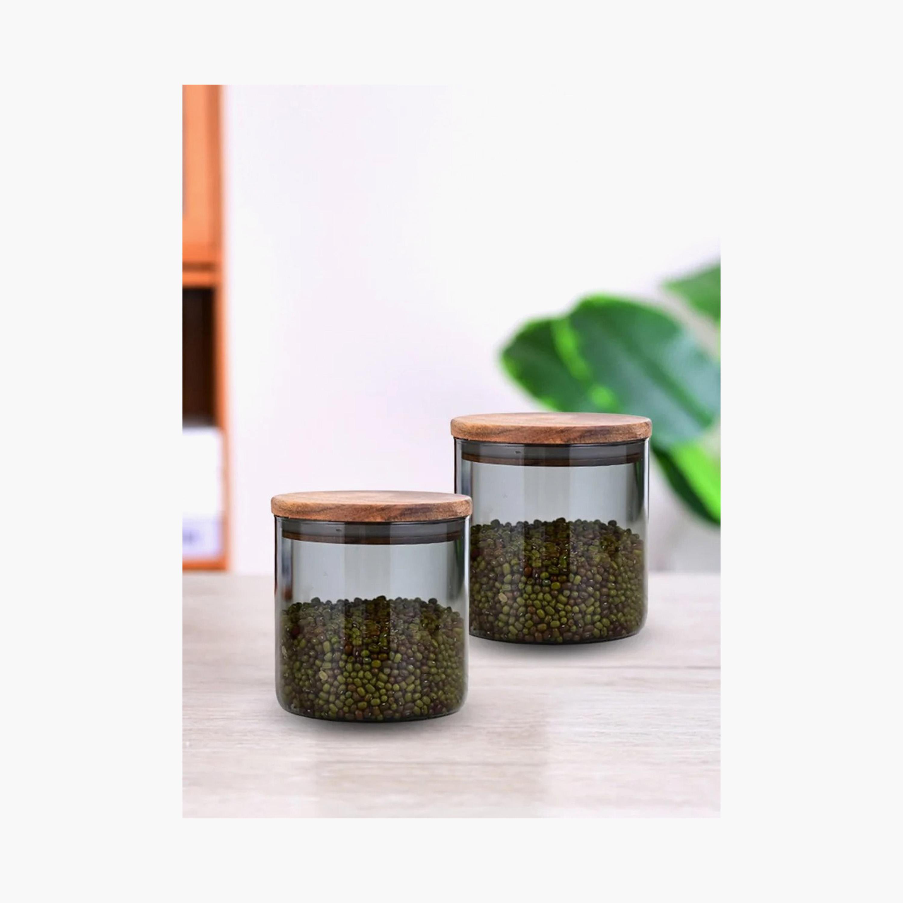 Borosilicate Glass 2-Piece  Storage Jar Set - 600 ml-household-kitchen-foodstorage-canistersandjars-image-1