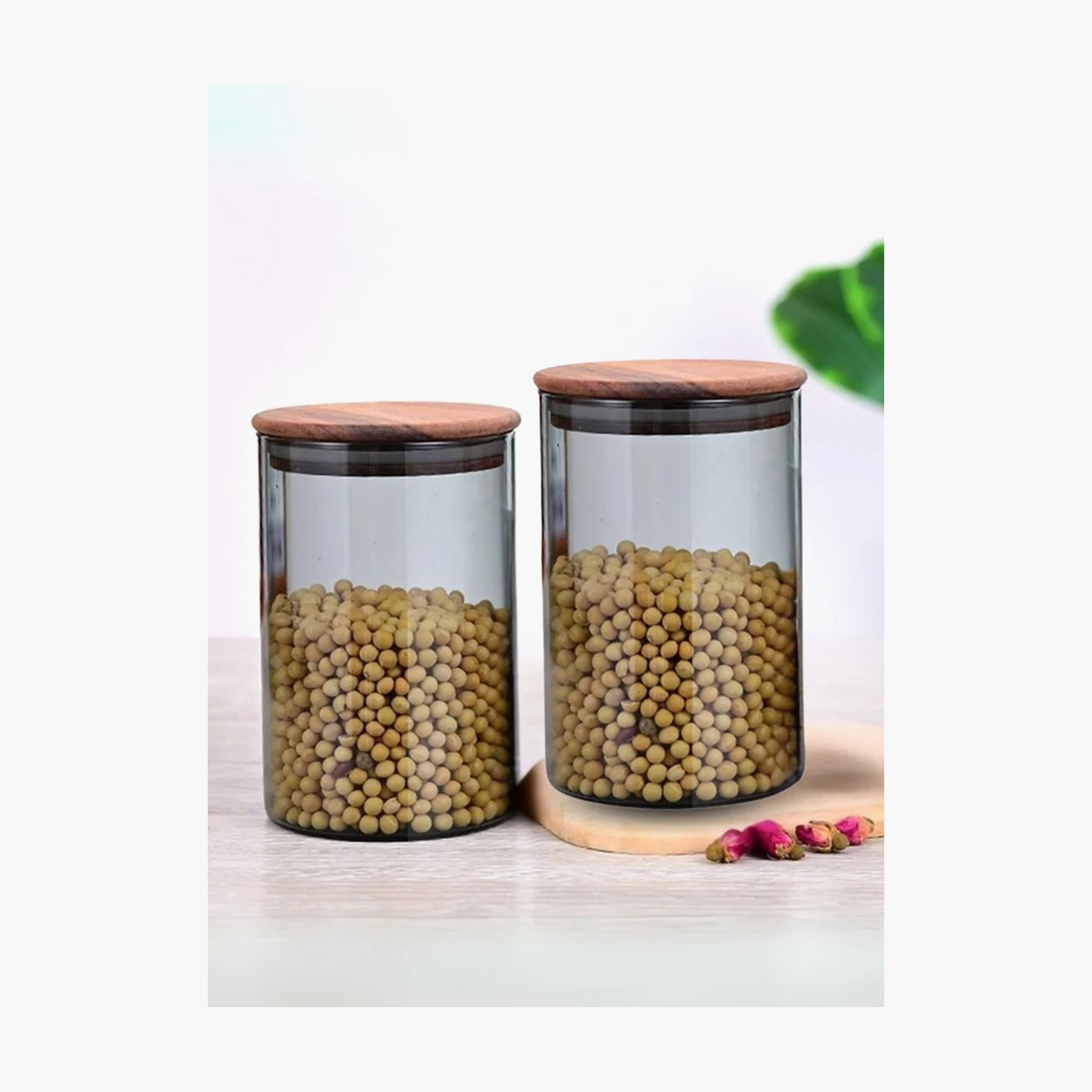Borosilicate Glass 2-Piece  Storage Jar Set - 900 ml-household-kitchen-foodstorage-canistersandjars-image-1