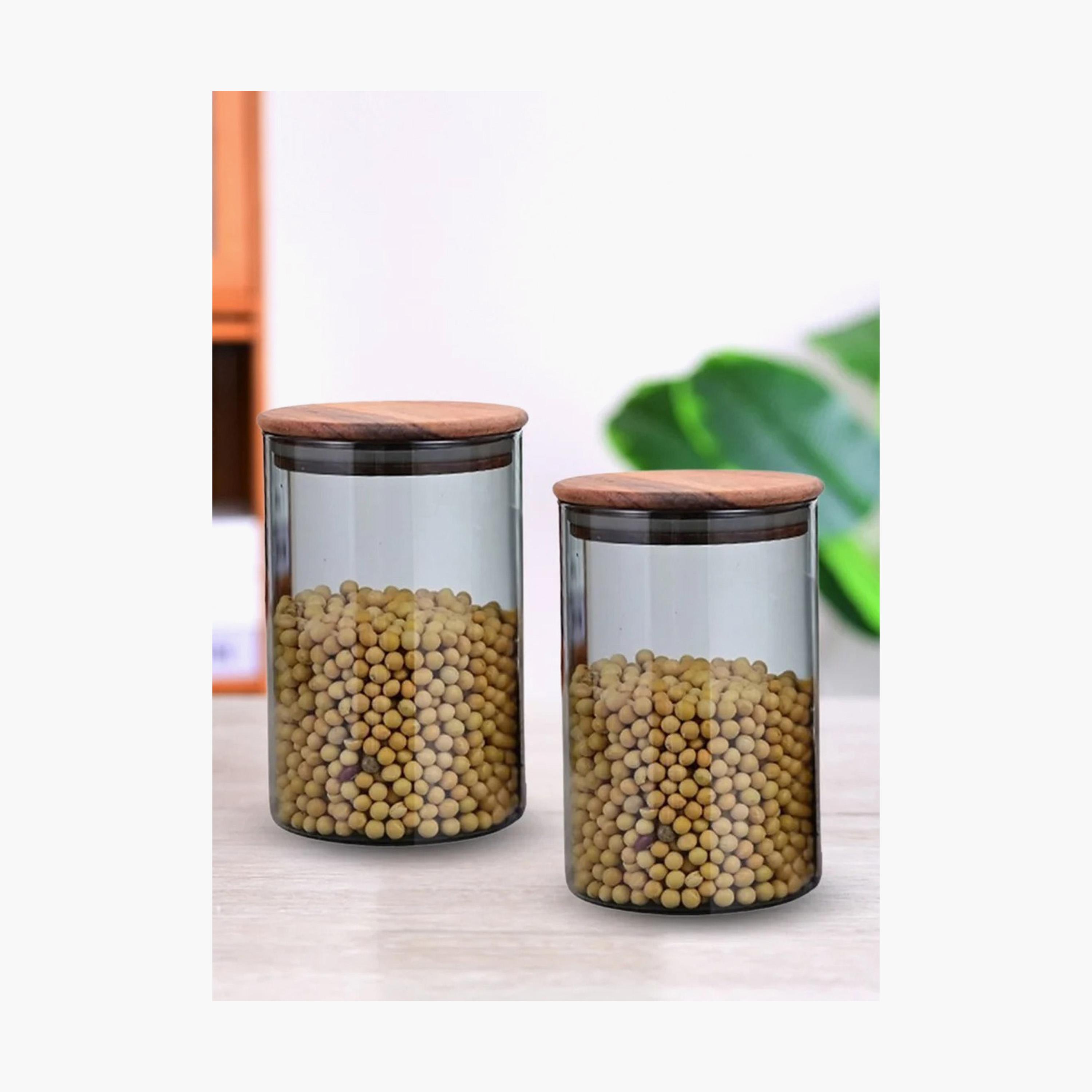 Borosilicate Glass 2-Piece  Storage Jar Set - 900 ml-household-kitchen-foodstorage-canistersandjars-image-2
