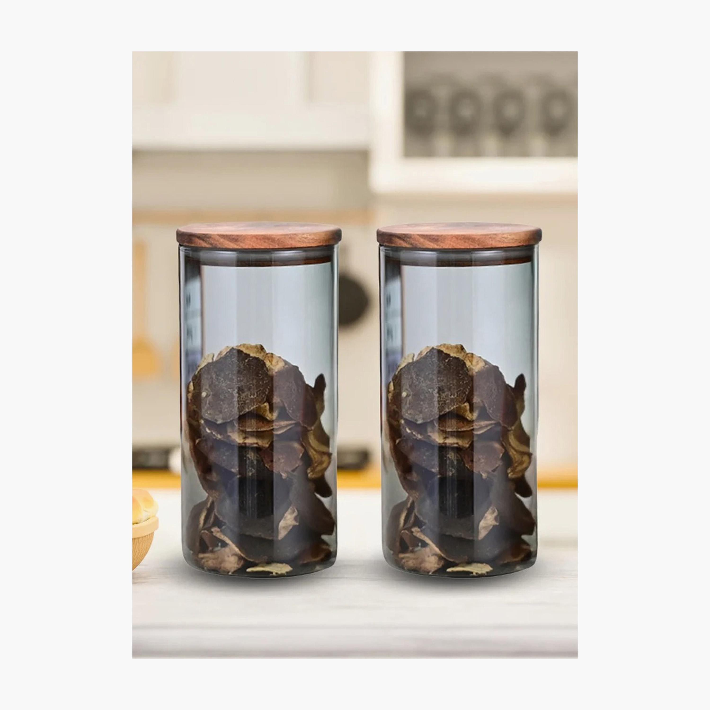 Borosilicate Glass 2-Piece  Storage Jar Set - 1.3 L-household-kitchen-foodstorage-canistersandjars-image-1