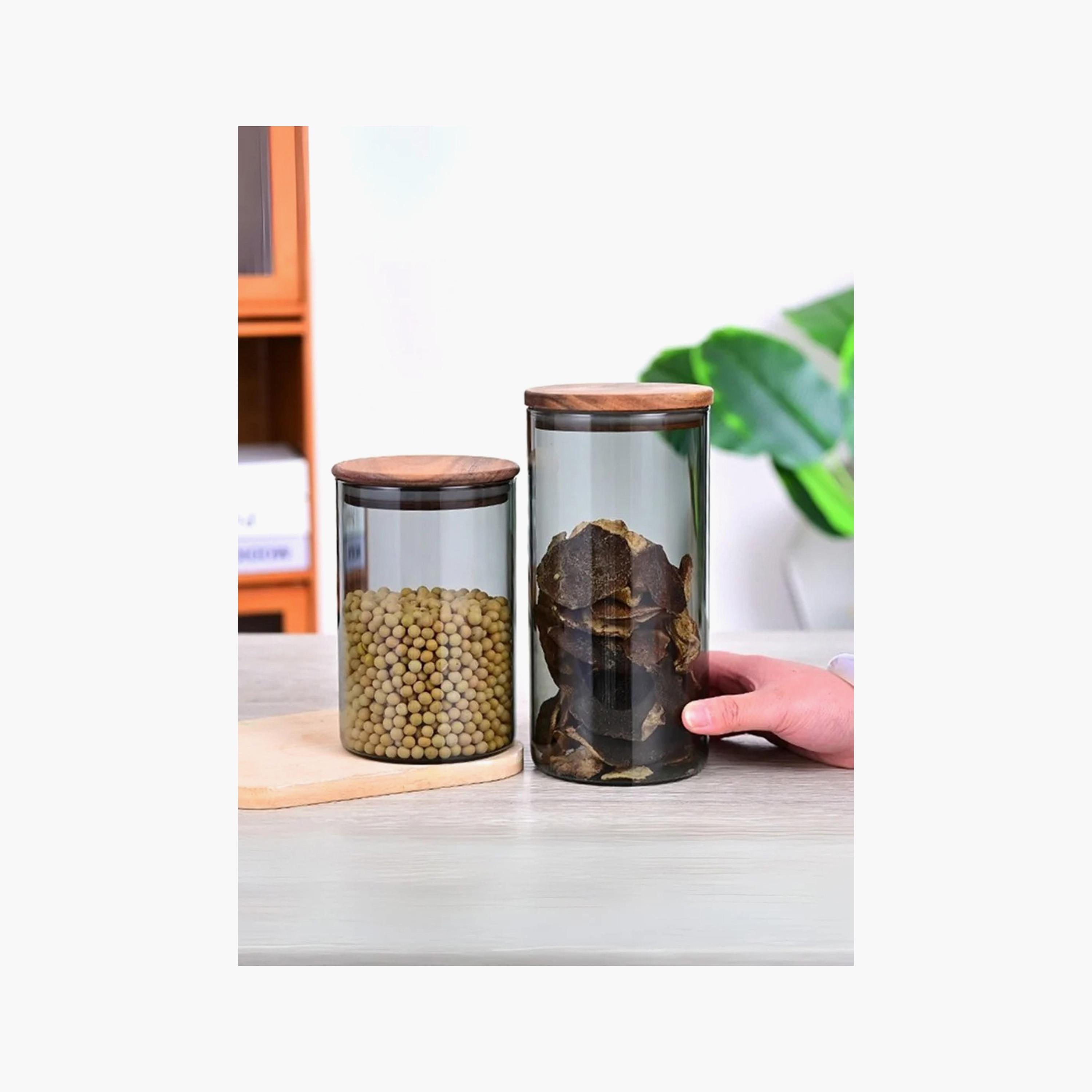 Borosilicate Glass 2-Piece  Storage Jar Set - 1.3 L-household-kitchen-foodstorage-canistersandjars-image-2