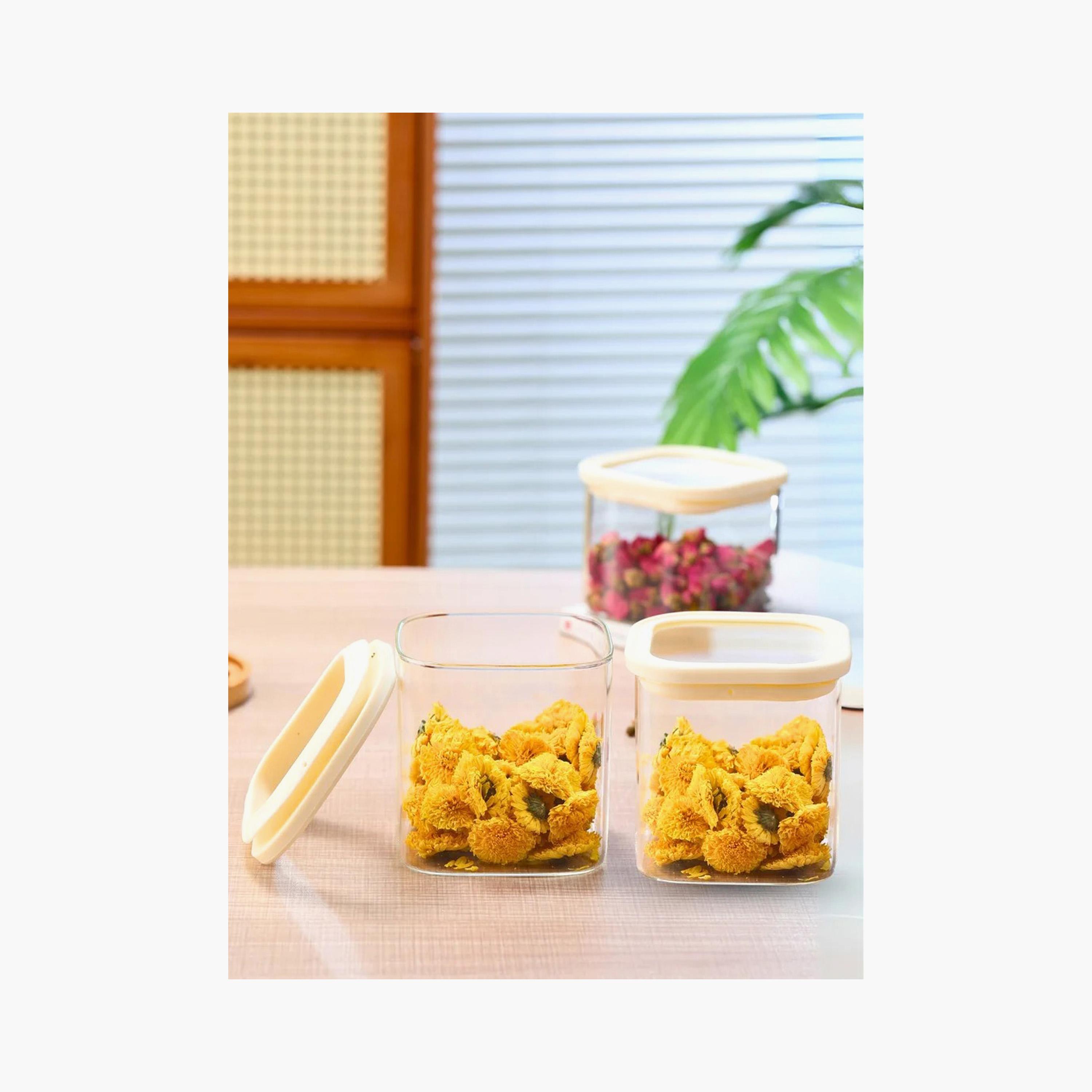 برطمان تخزين محكم الغلق مع غطاء سيليكون من ون تشيس - 1100 مل - مجموعة من قطعتين-household-kitchen-foodstorage-canistersandjars-image-2