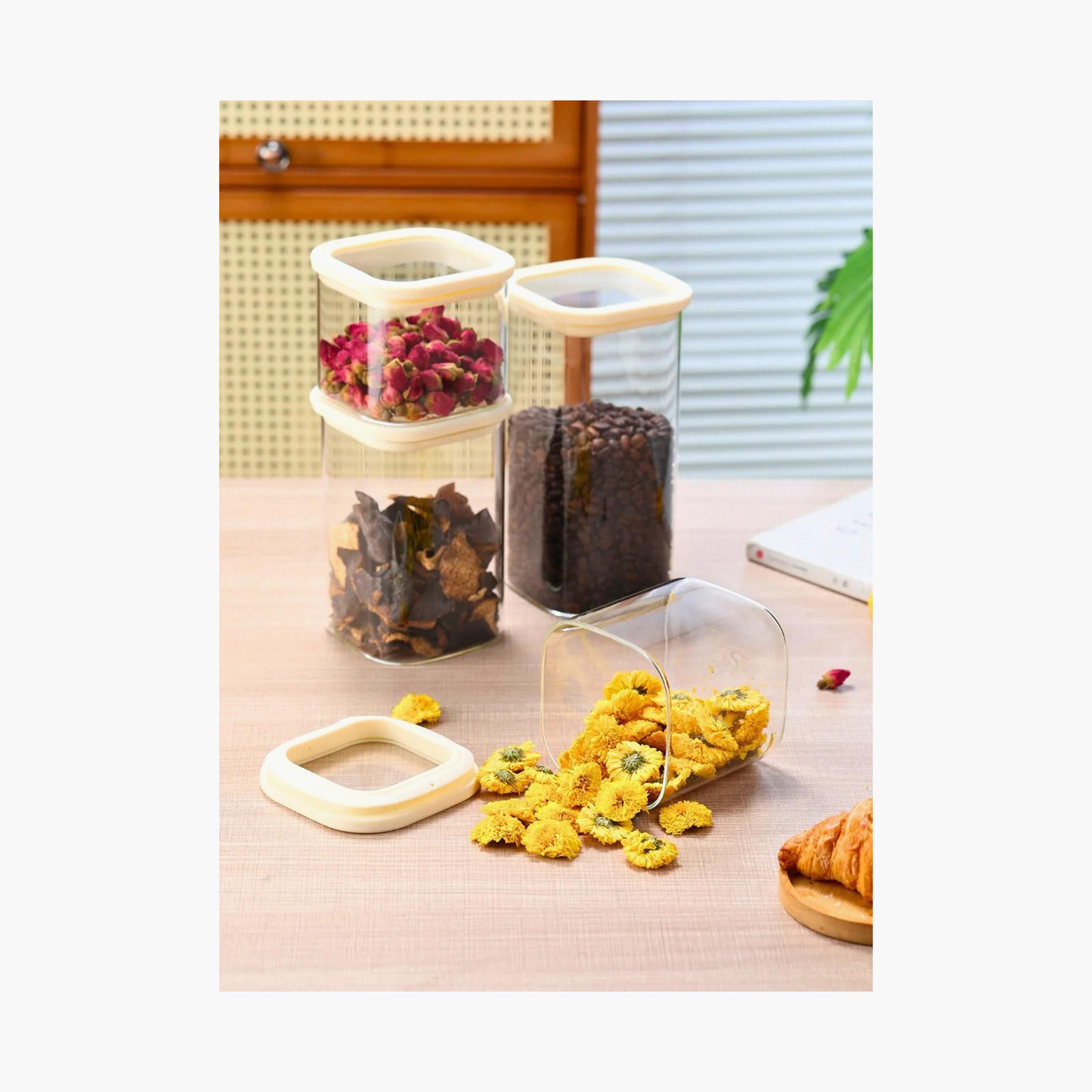 برطمان تخزين محكم الغلق مع غطاء سيليكون من ون تشيس - 1100 مل - مجموعة من قطعتين-household-kitchen-foodstorage-canistersandjars-image-4